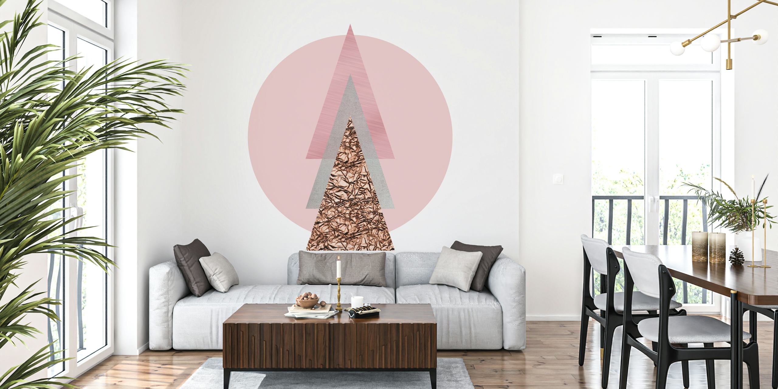 Ταπετσαρία Triangle και Circle σε μοντέρνο δωμάτιο