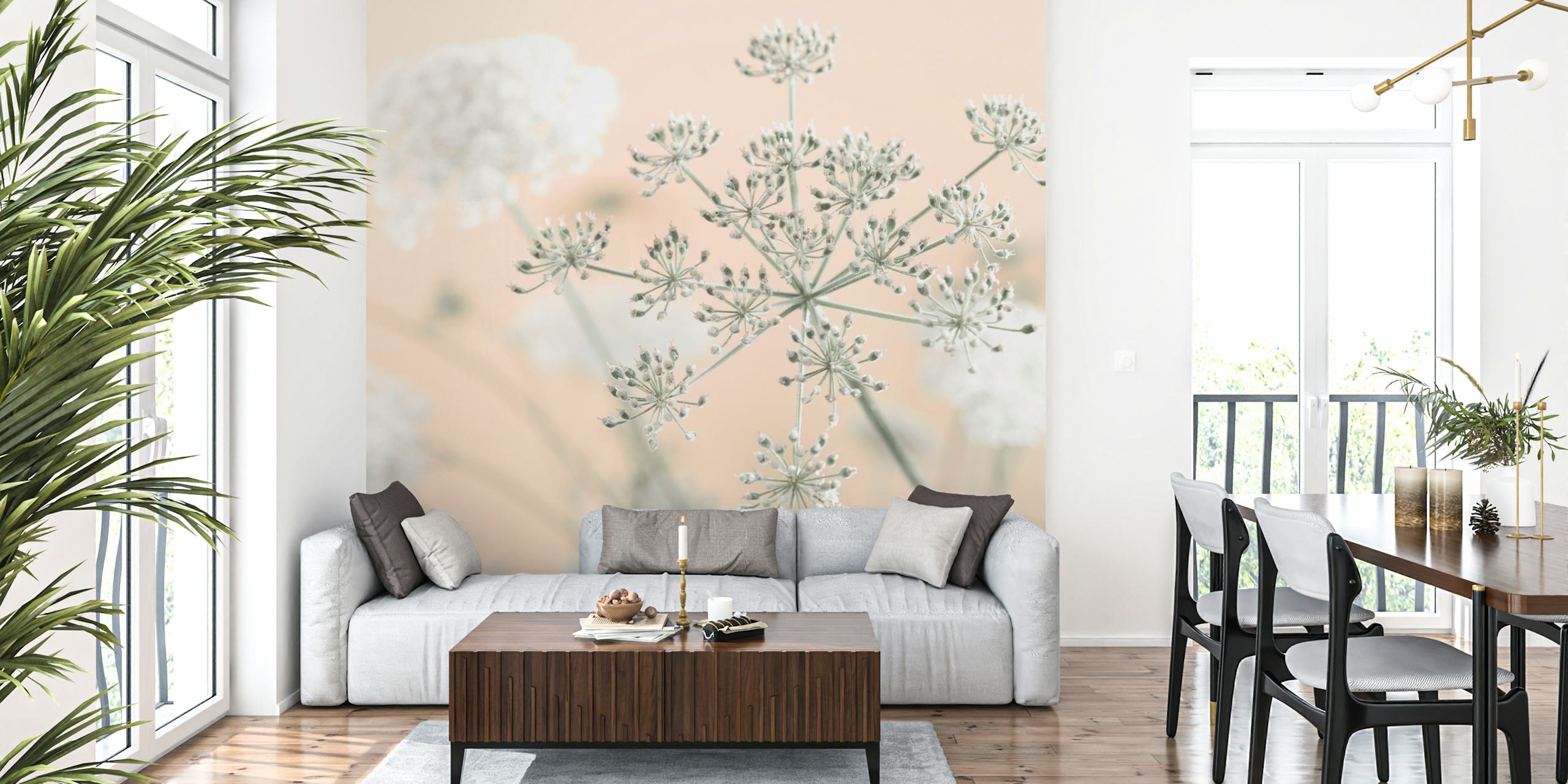 Papel de parede Cow Parsley Blossoms em um quarto