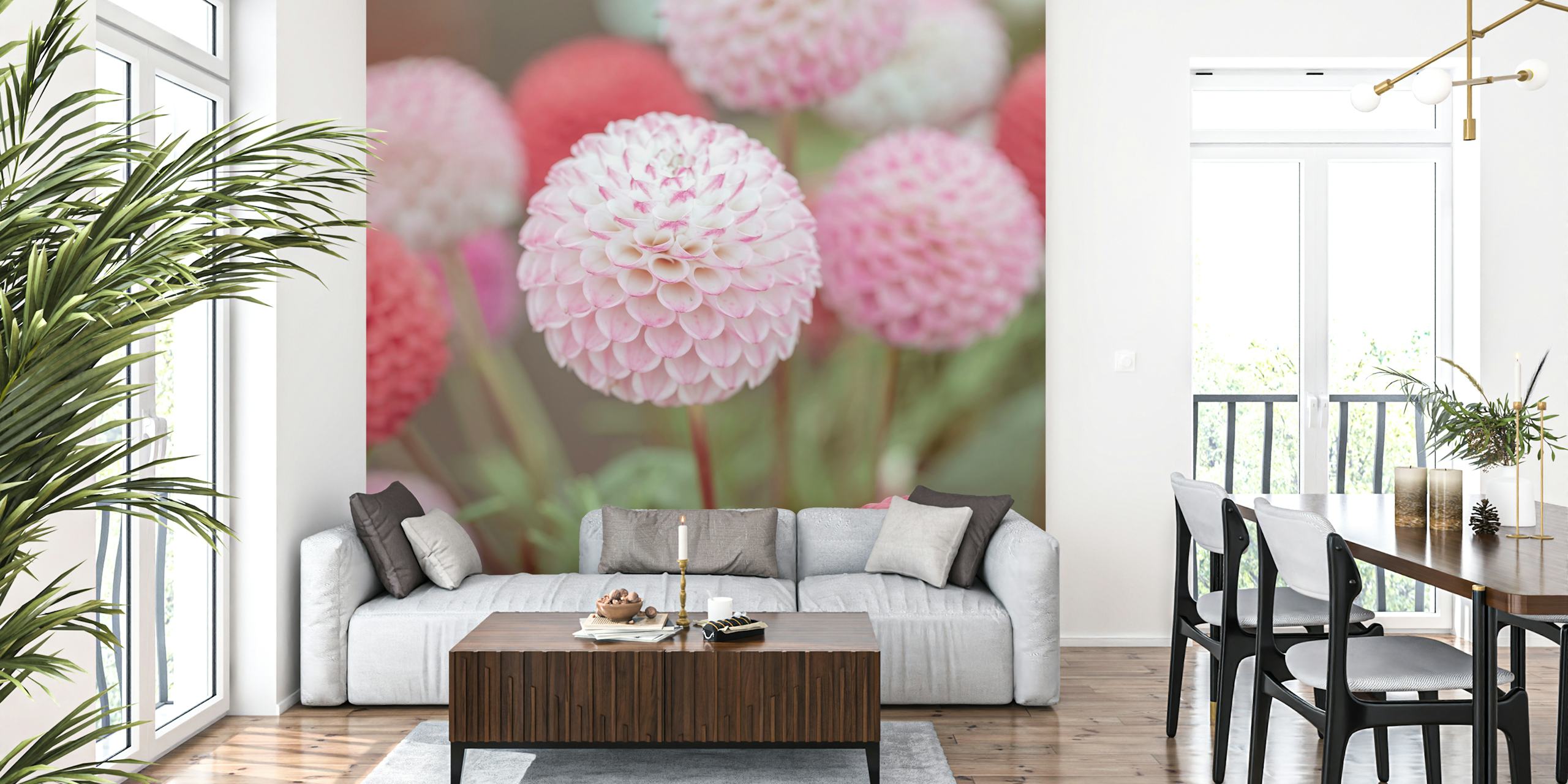 Nature's Vibrant Jewels wallpaper in a room