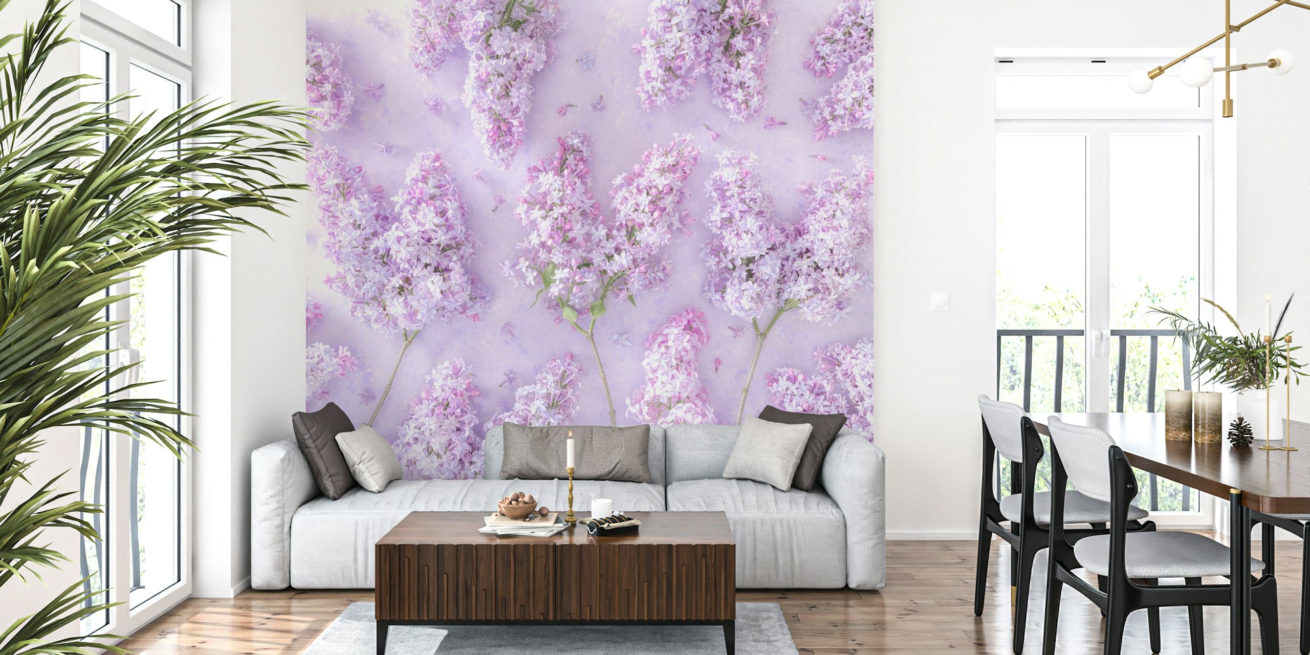 Ταπετσαρία Lilac Blossoms σε ρύθμιση δωματίου