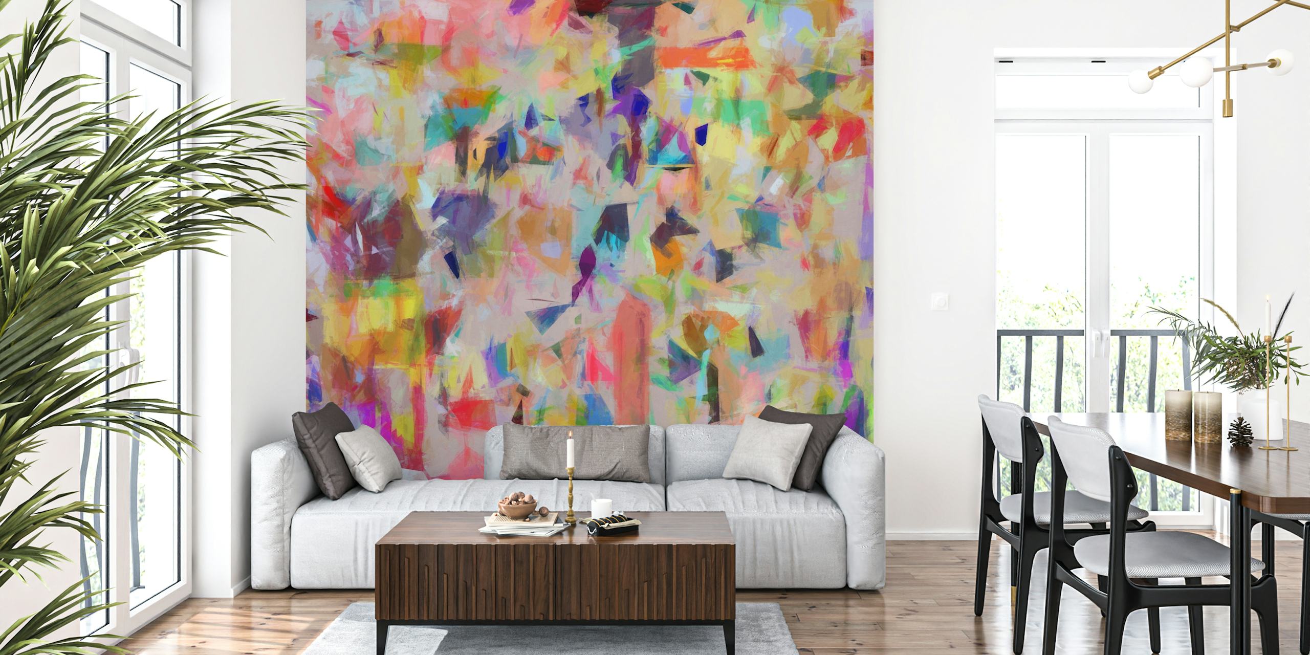 Colorful abstract geometric shapes wallpaper