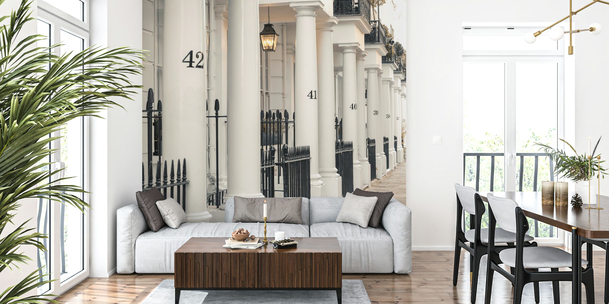 Architectural wallpaper z eleganckimi filarami