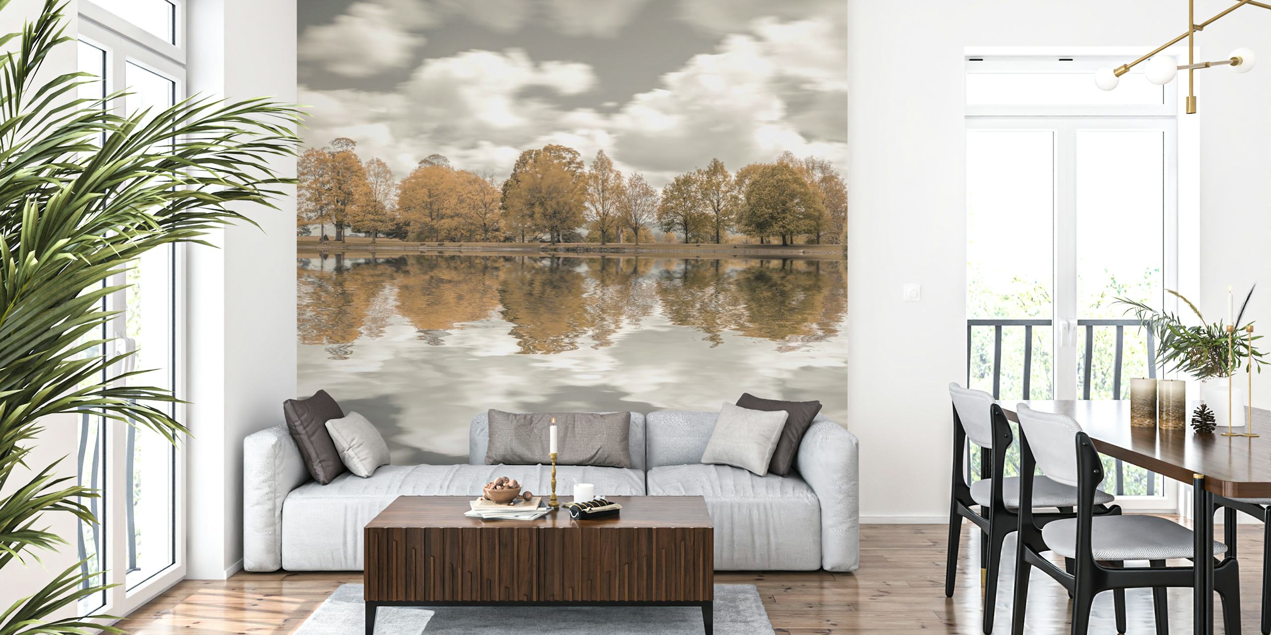 Lakeside Trees tapeta u sobi