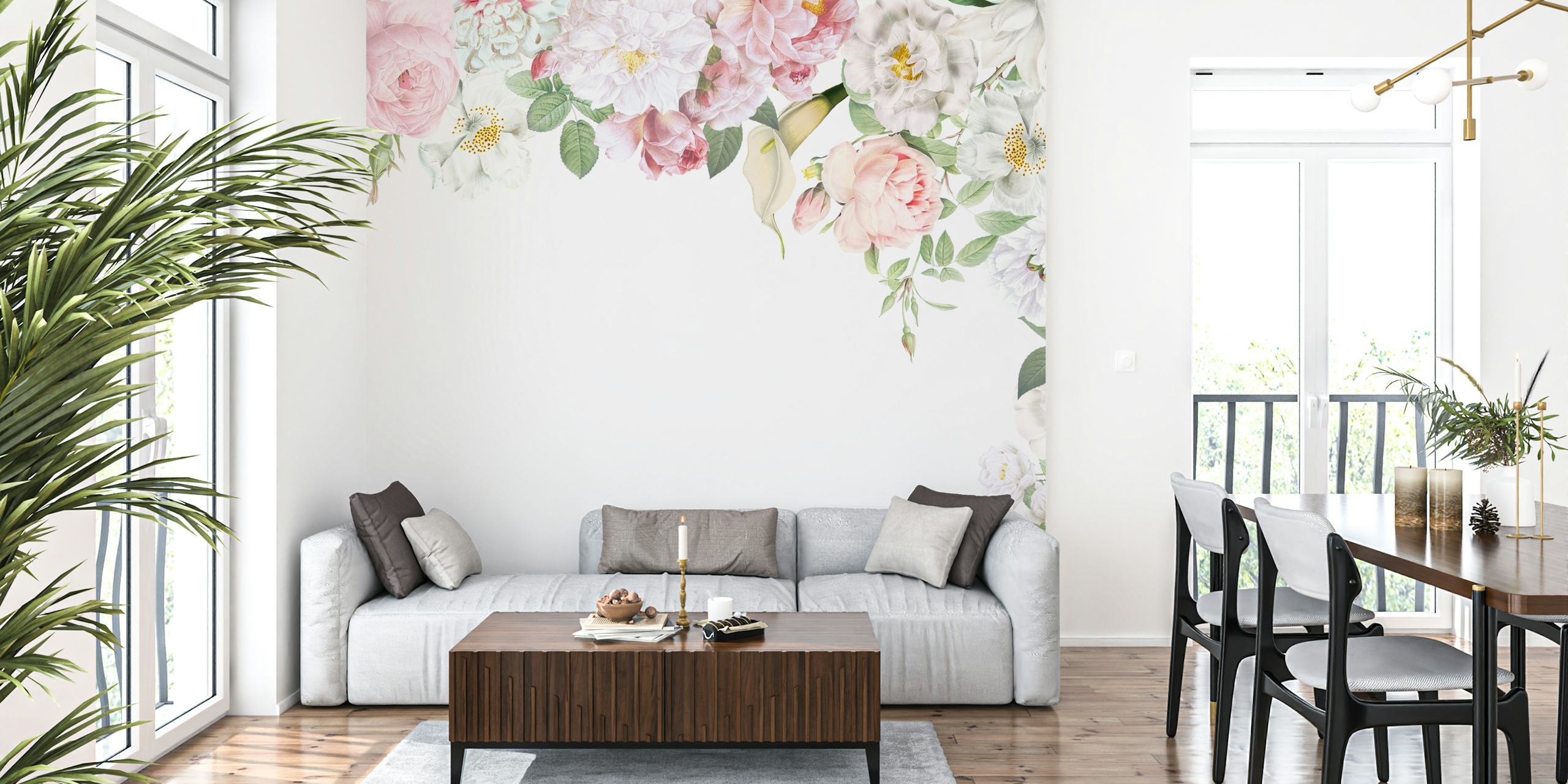 Antique Lush Opulent Roses pozadina u sobi