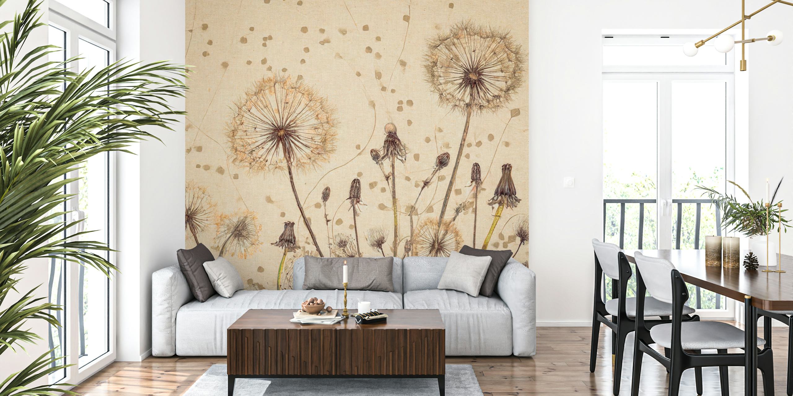 Dandelion Wallpaper-Design in einem Raum
