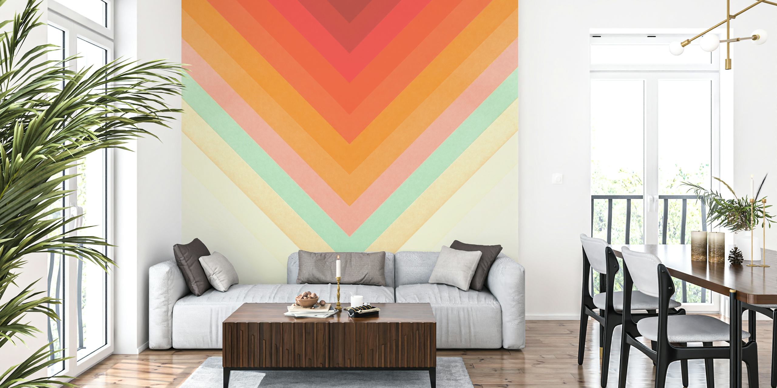 Papel pintado Magic Chevrons en una habitación