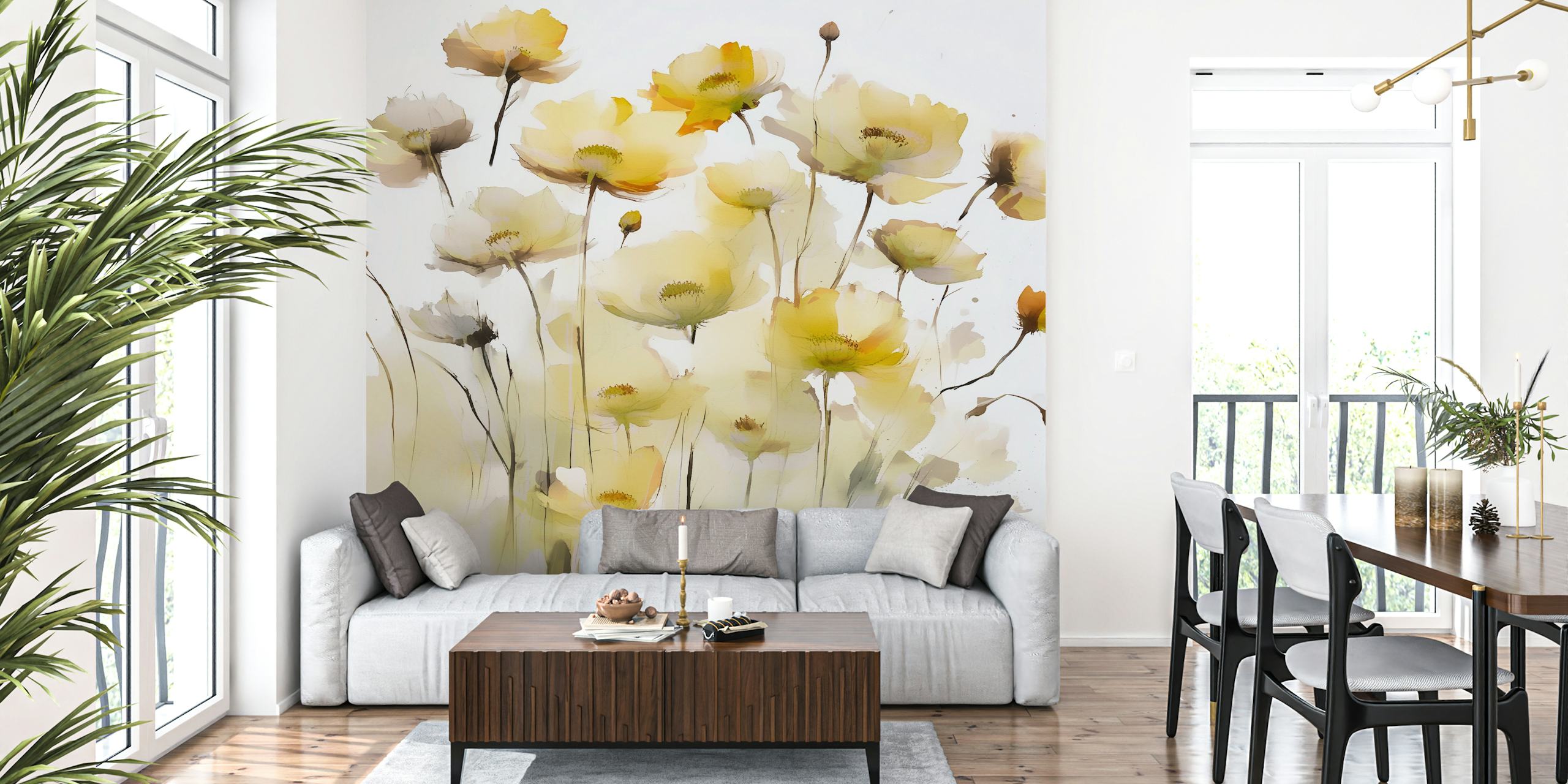 Ταπετσαρία Sunrise Wildflowers σε δωμάτιο