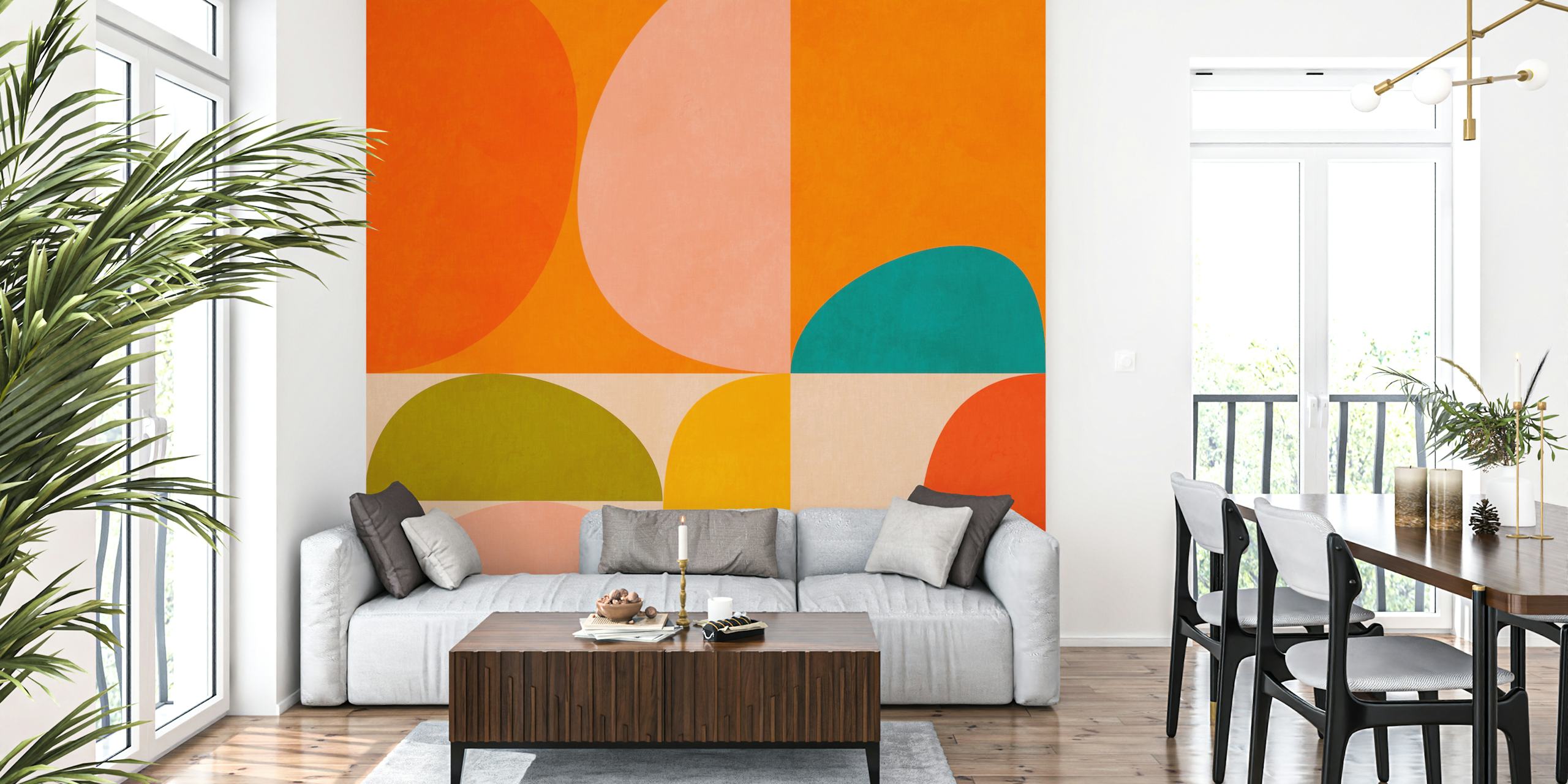 Bauhaus geometric abstraction pozadina u sobi