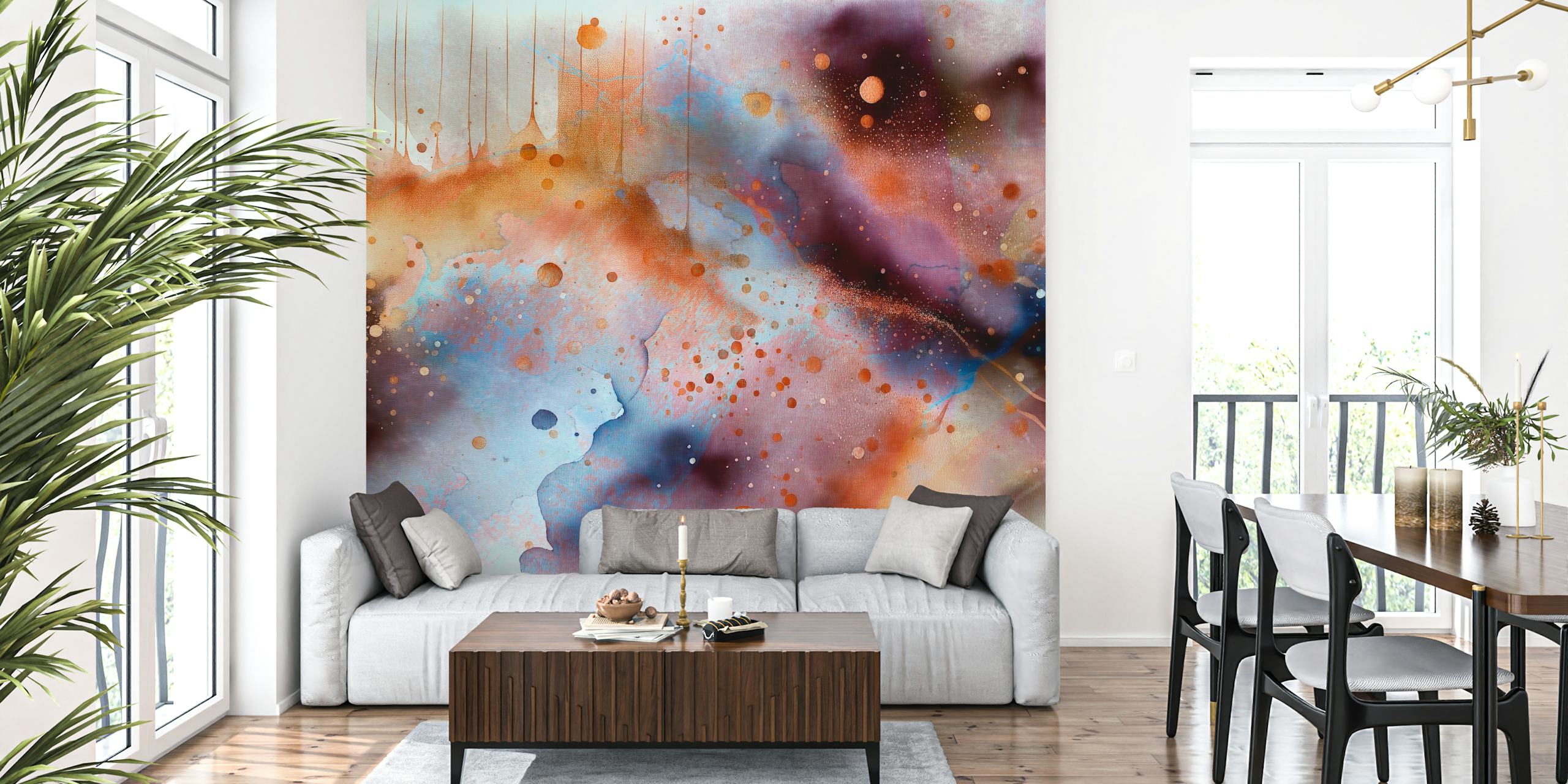 Peaceful Marble Meditation behang in een kamer