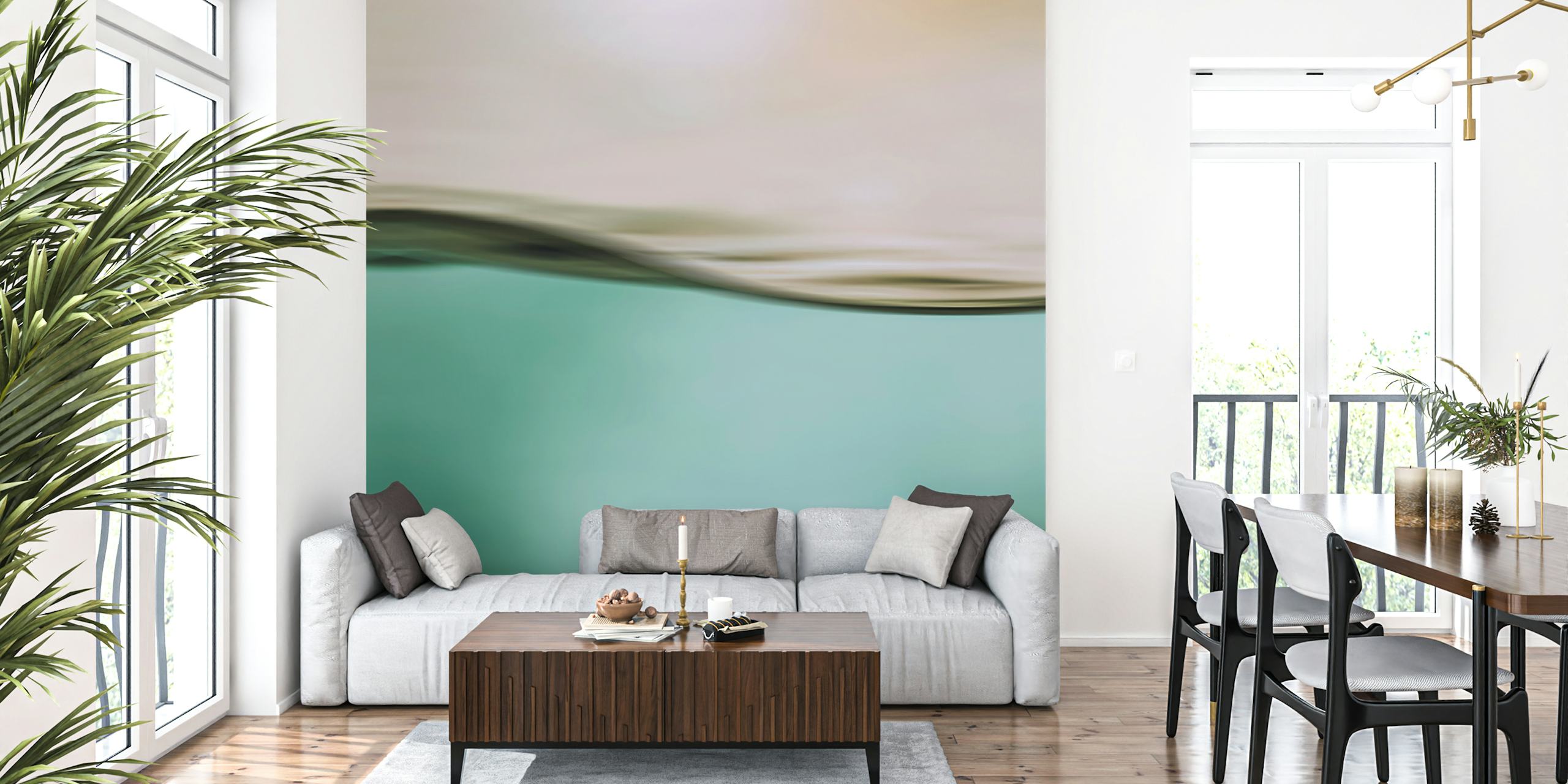 Water in Motion 1 wallpaper displayed in a room
