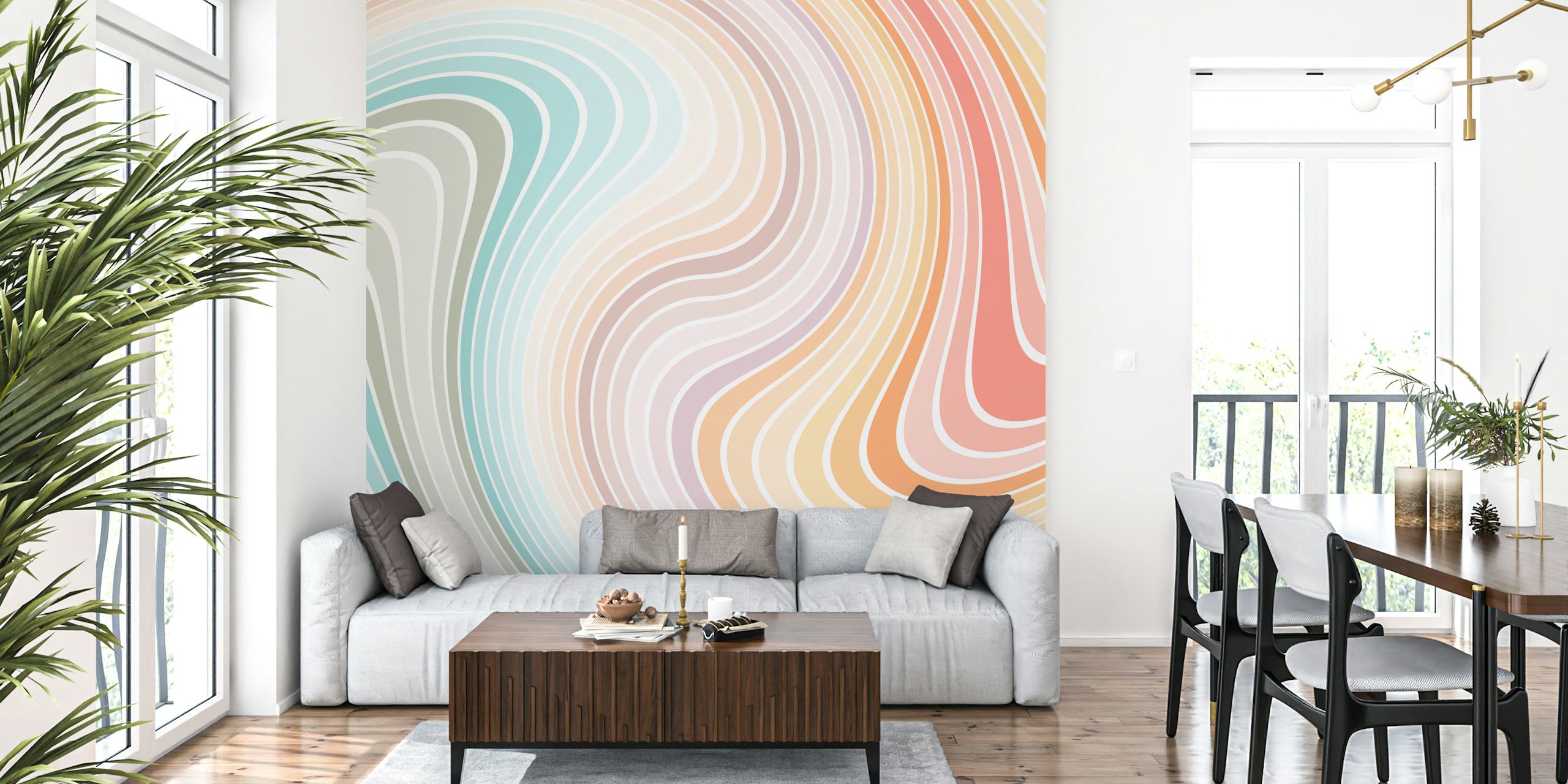 Tapeta Rainbow Swirls W Jasnym Pokoju