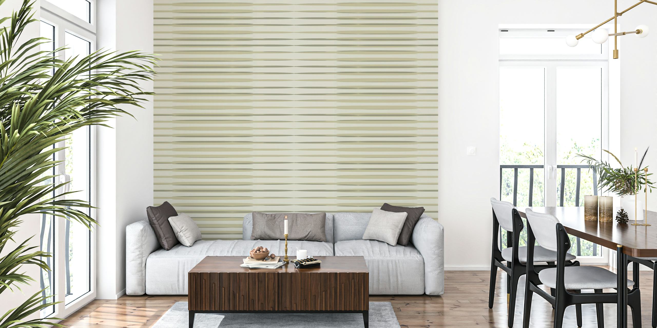 Japandi Minimalist 3 tapetti huoneessa