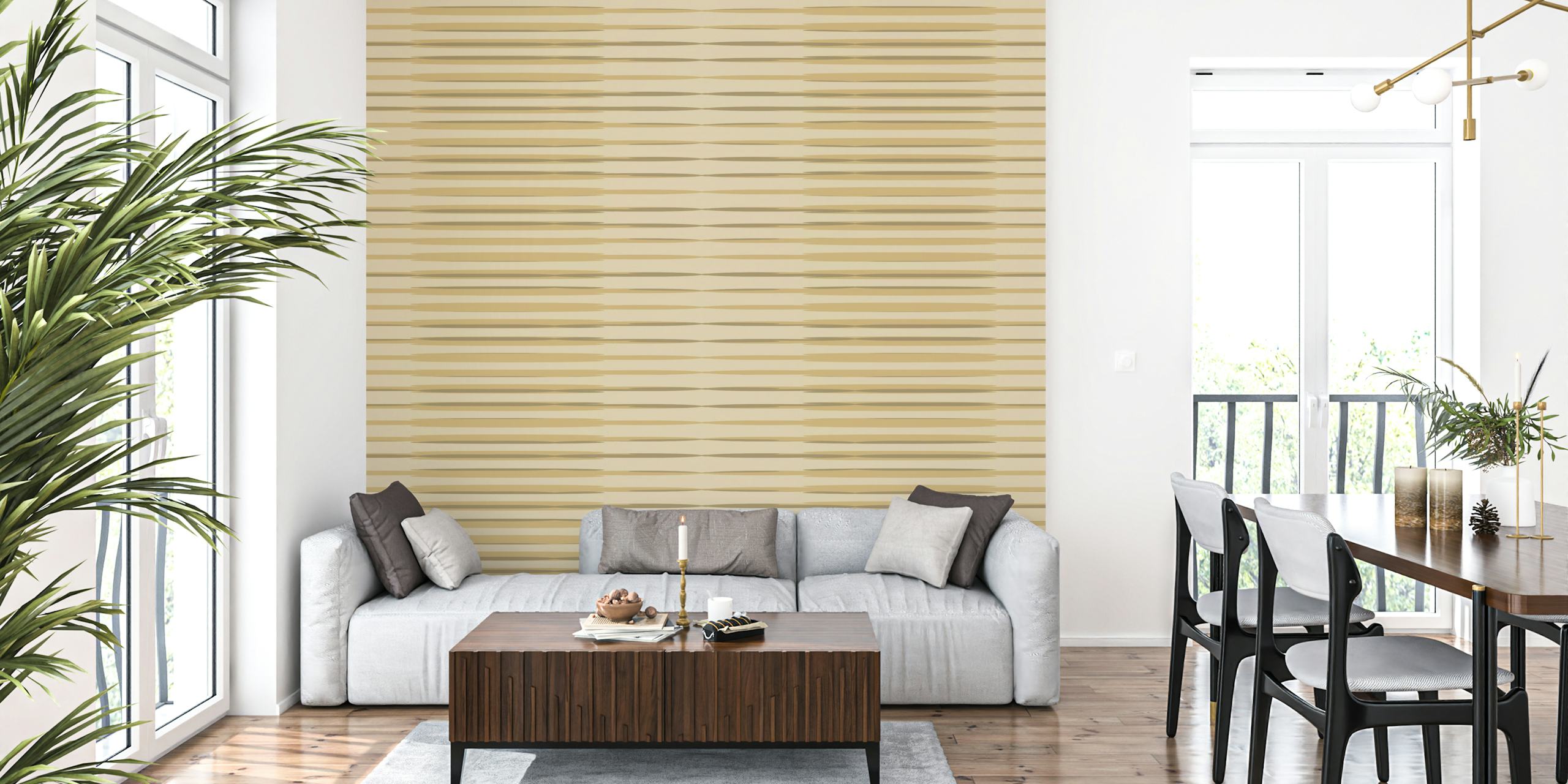 Papier peint Japandi Minimalist Neutral dans une pièce