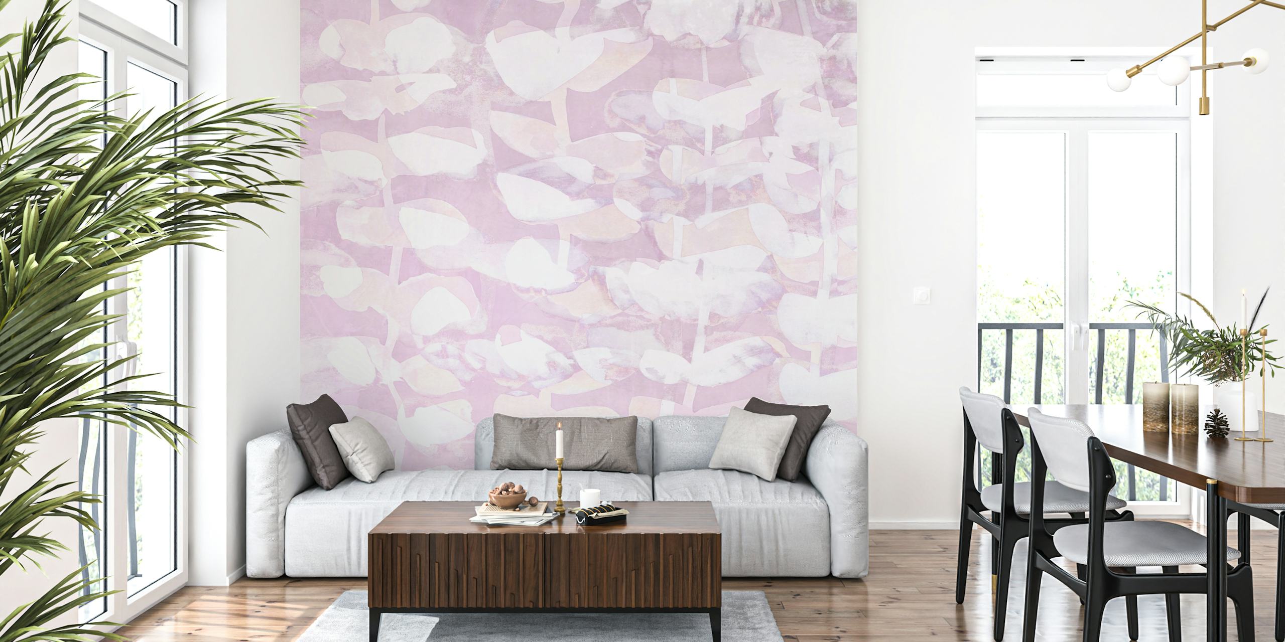 φλοράλ ταπετσαρία floralesque rosato σε έναν χώρο