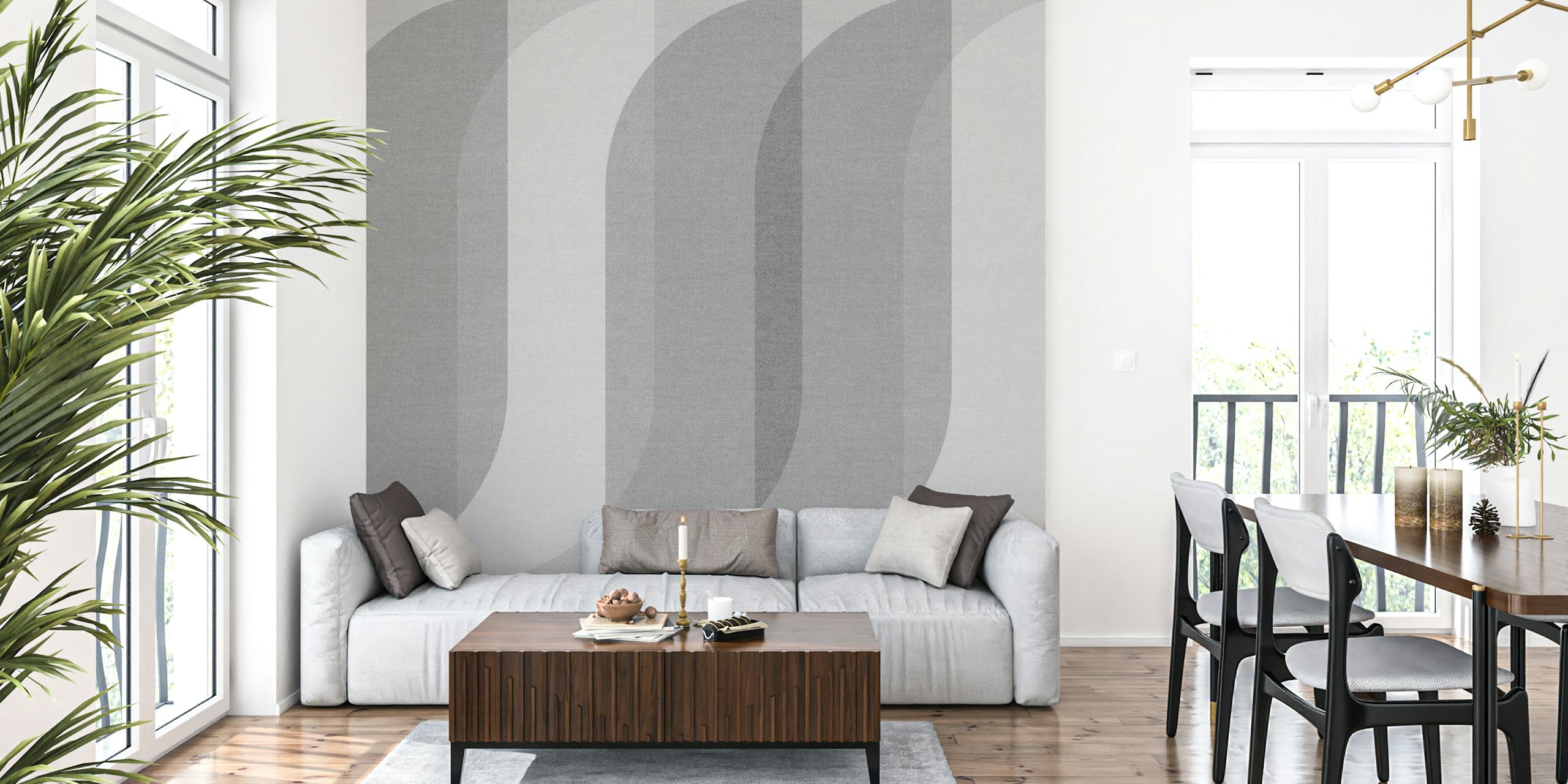 Modern Curves Decor wallpaper in a room