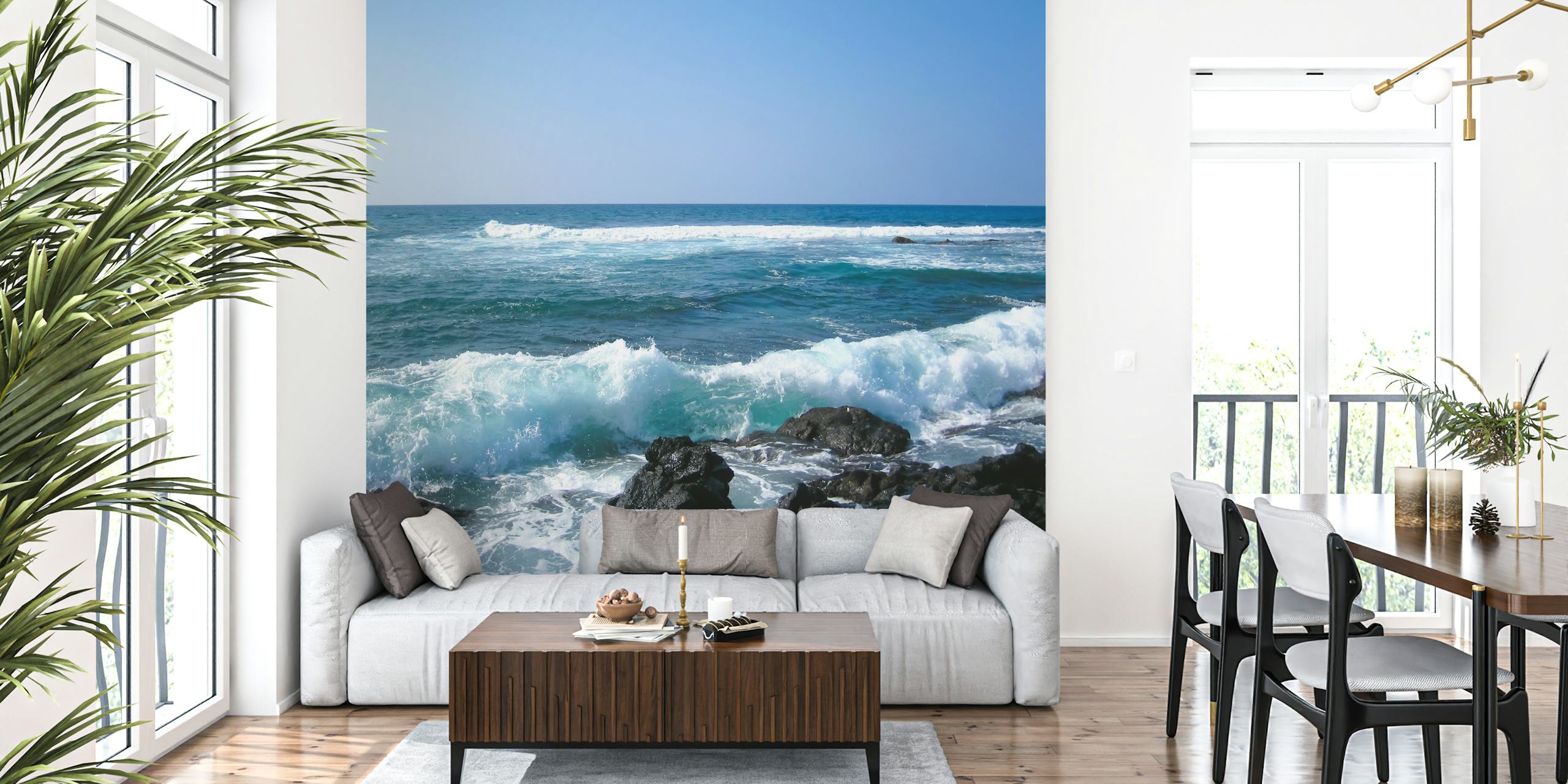 Hawaii Rocky Shore Breeze wallpaper in a room