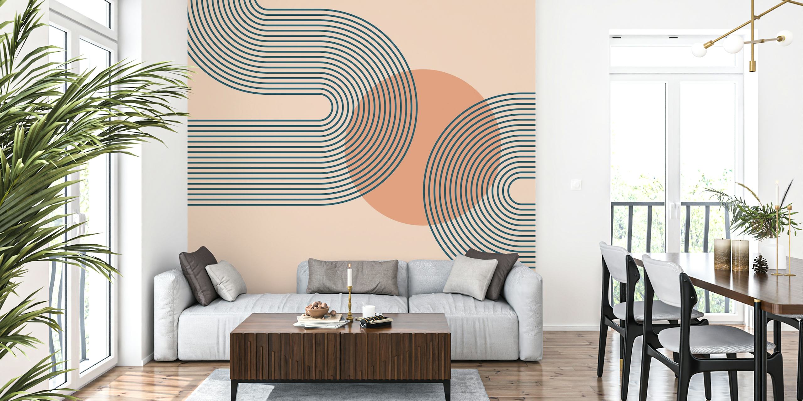 Elegant Curvature tapet i et rum