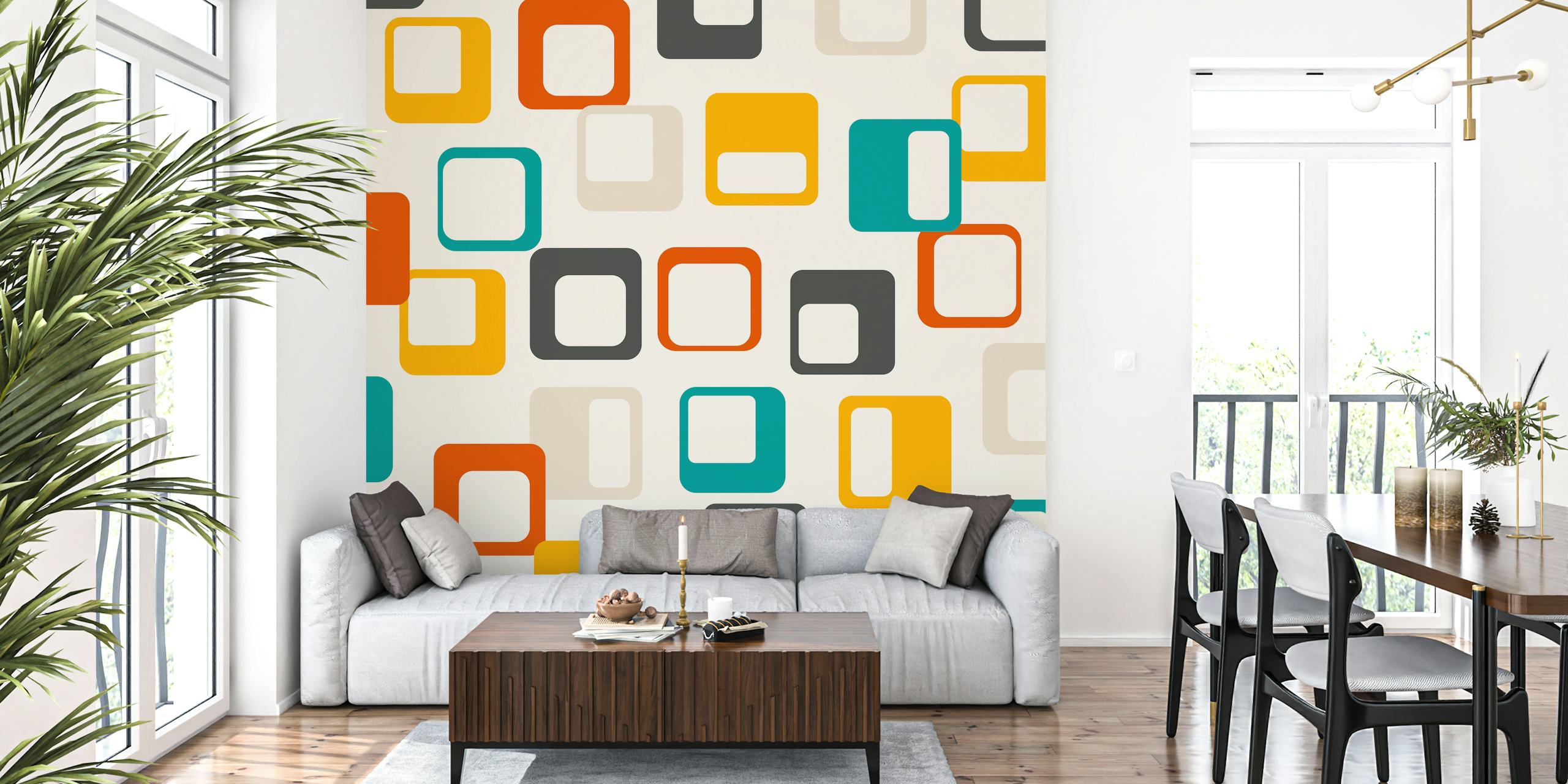 Mid Century Modern Pattern Tapete mit einzigartigen Retro-Mustern und Hintergründen