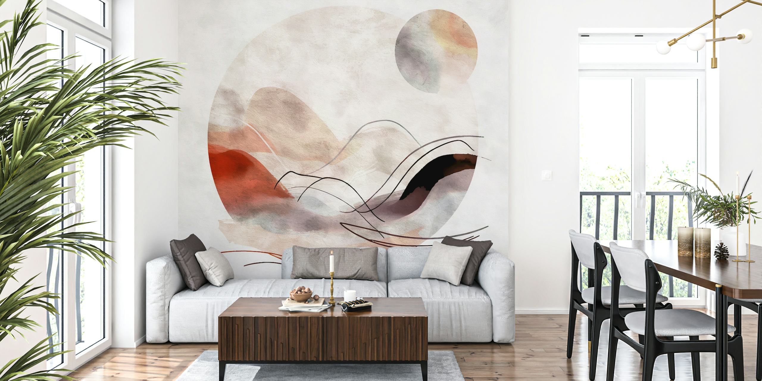 Bohemian Hills tapetdesign i ett rum