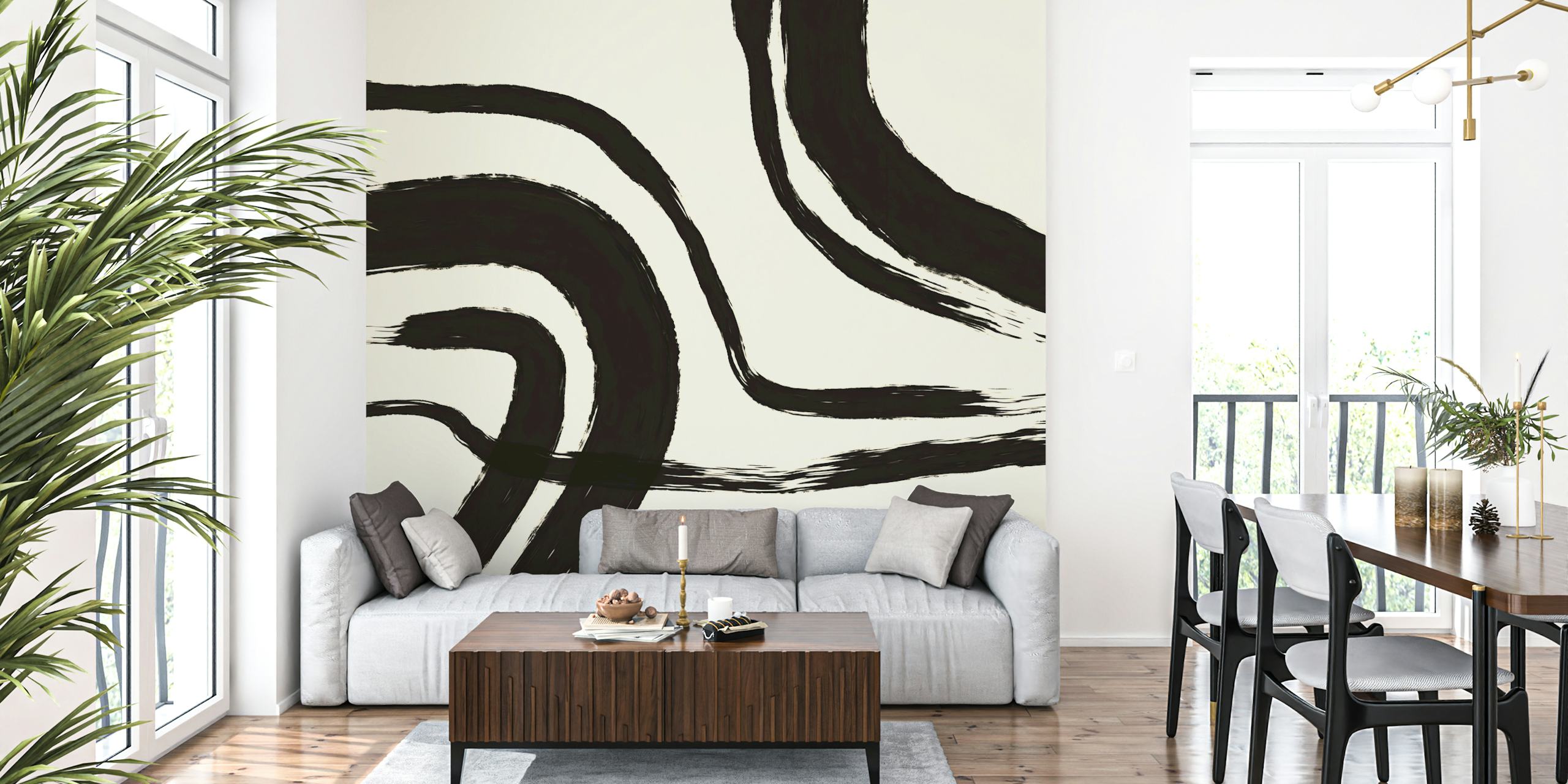 Radar design behang in een stijlvolle kamer