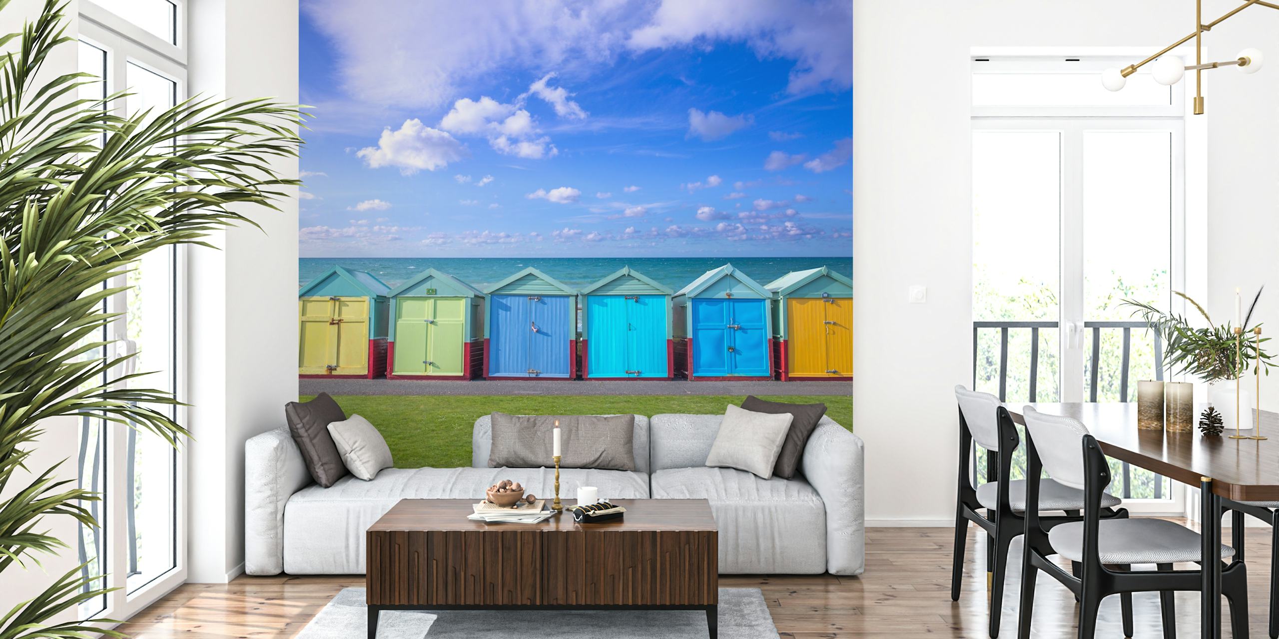 Värikäs Coastal Cabins tapetti huoneessa