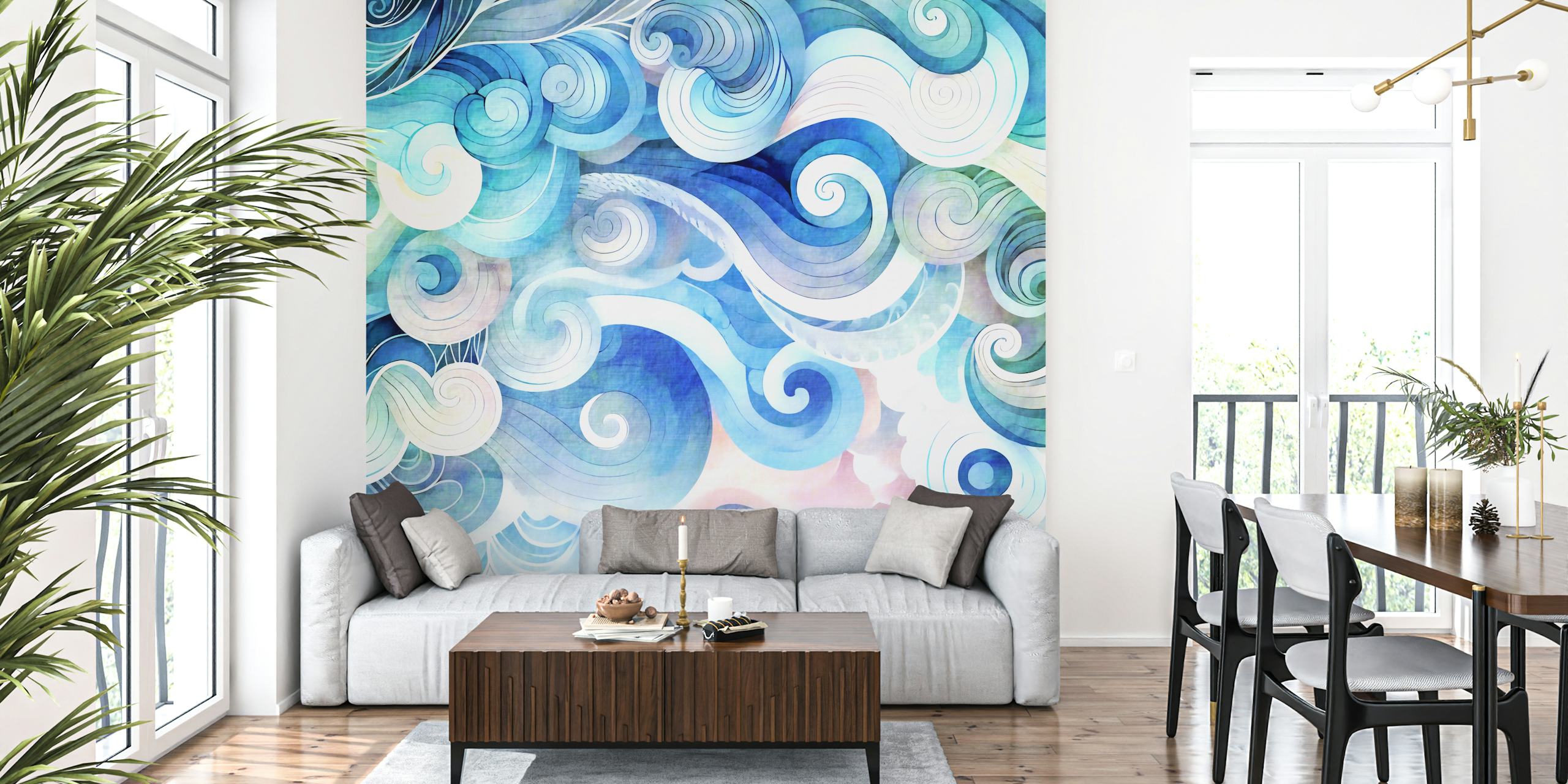 Tapeta Serene Wave Harmony w pokoju