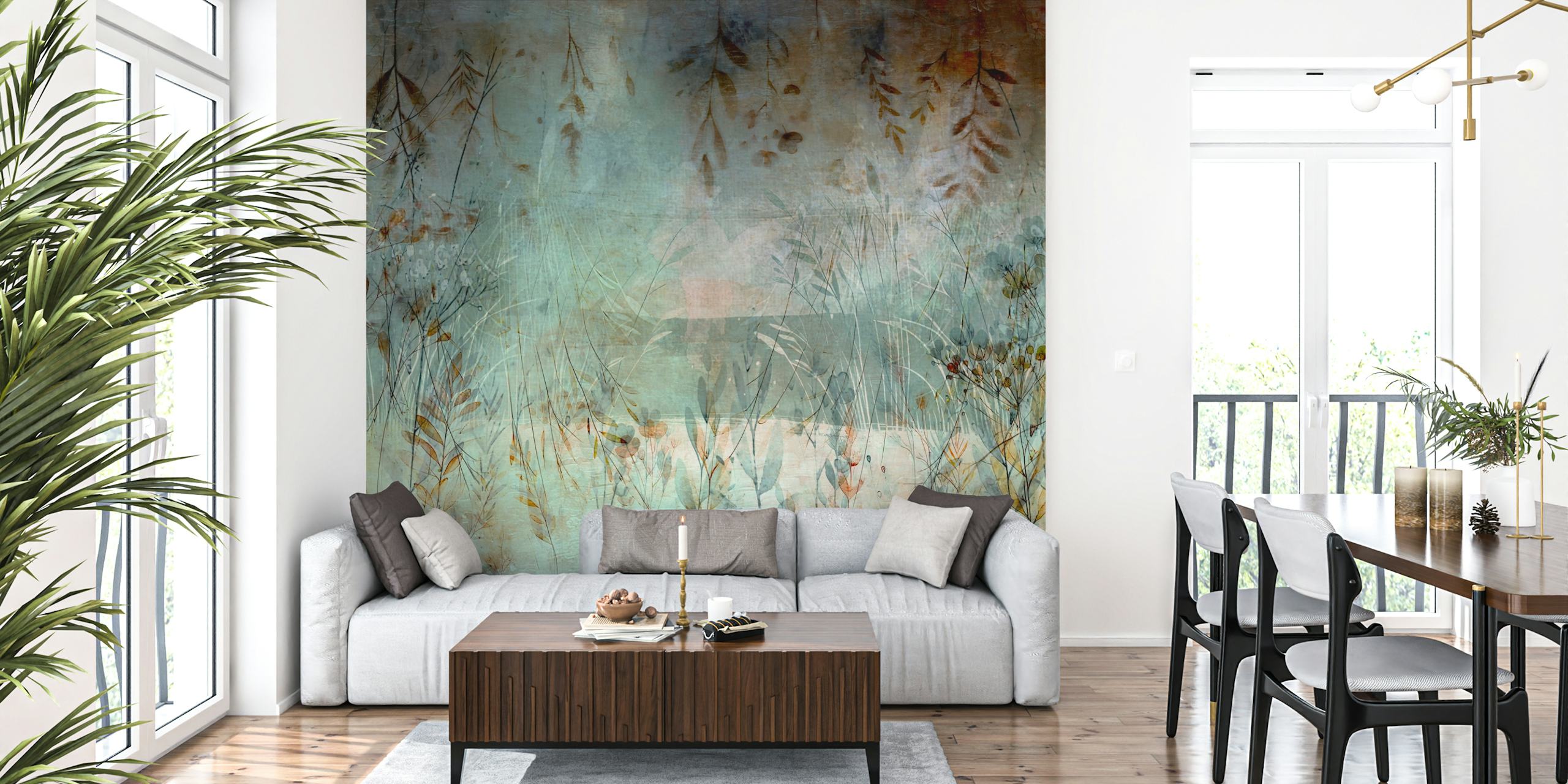Autumn Whisper wallpaper design in a room