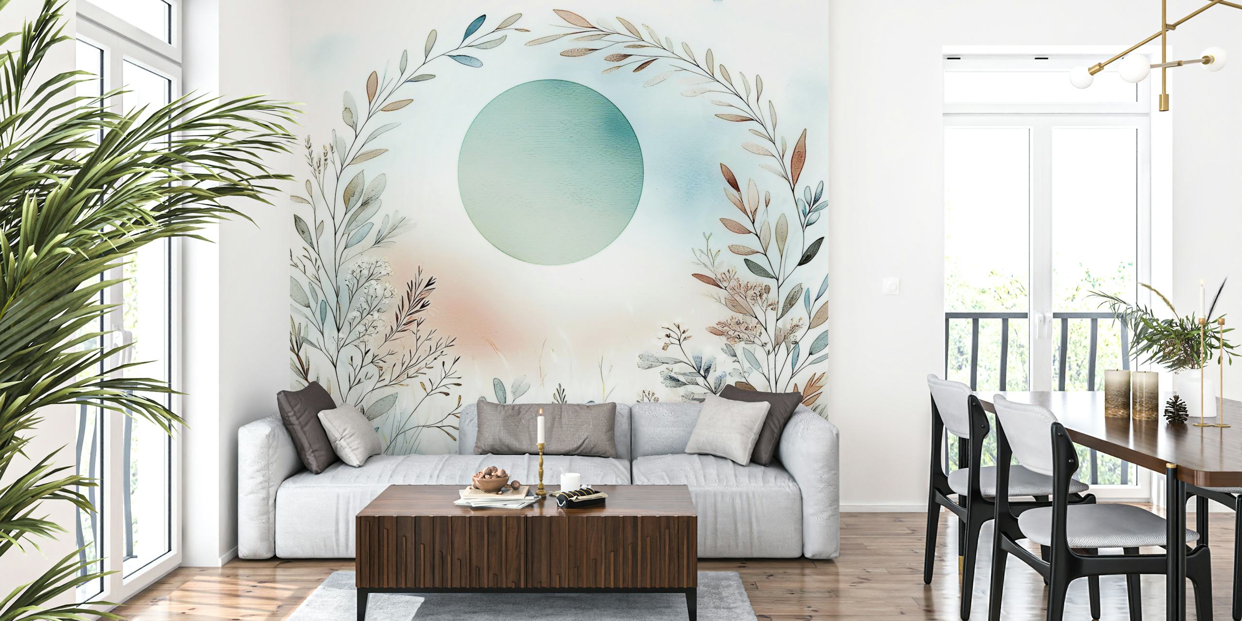 Design tapety Elegant Flora Arch v místnosti