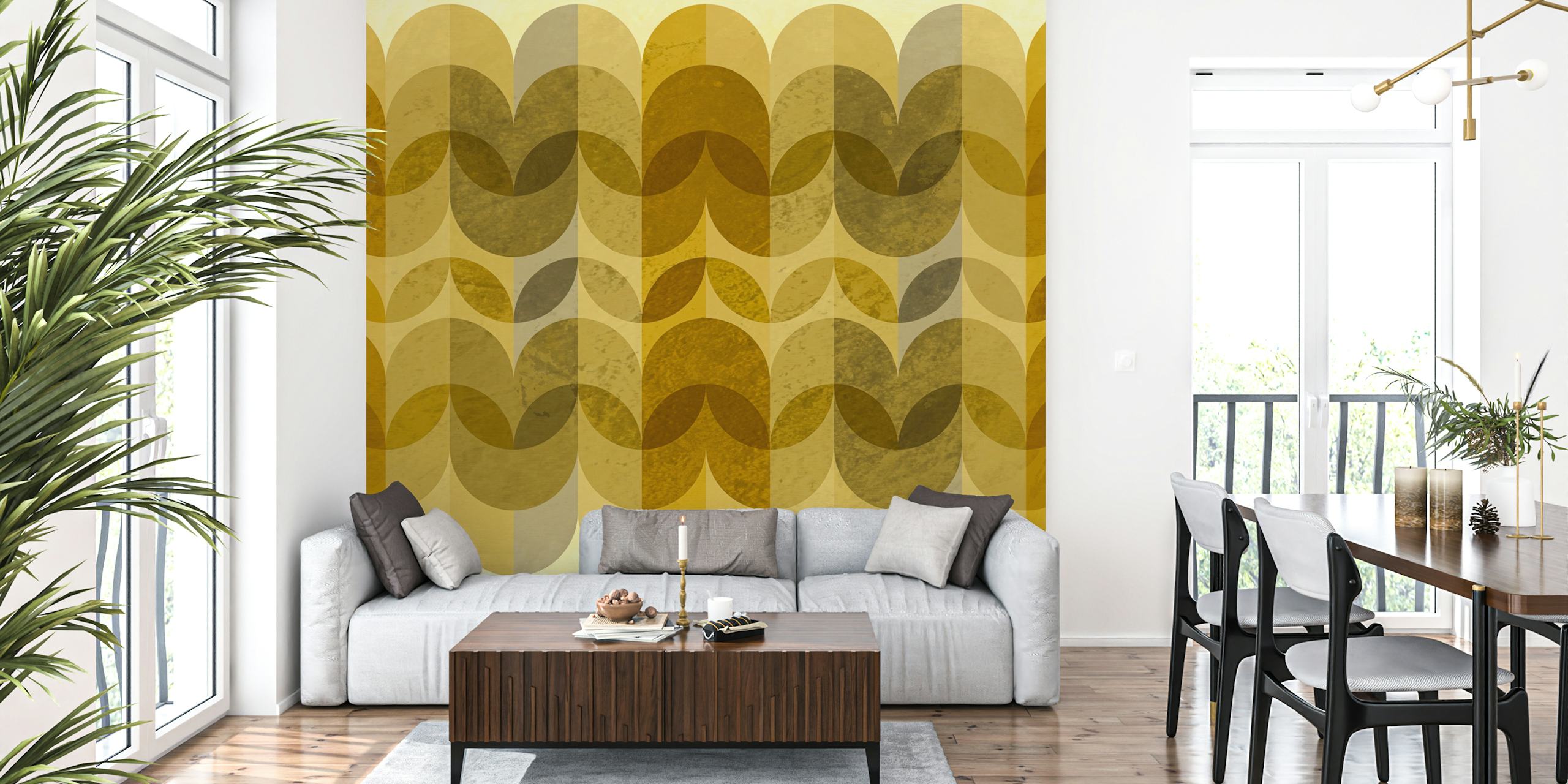 Papel tapiz Golden Scales Decor en una habitación