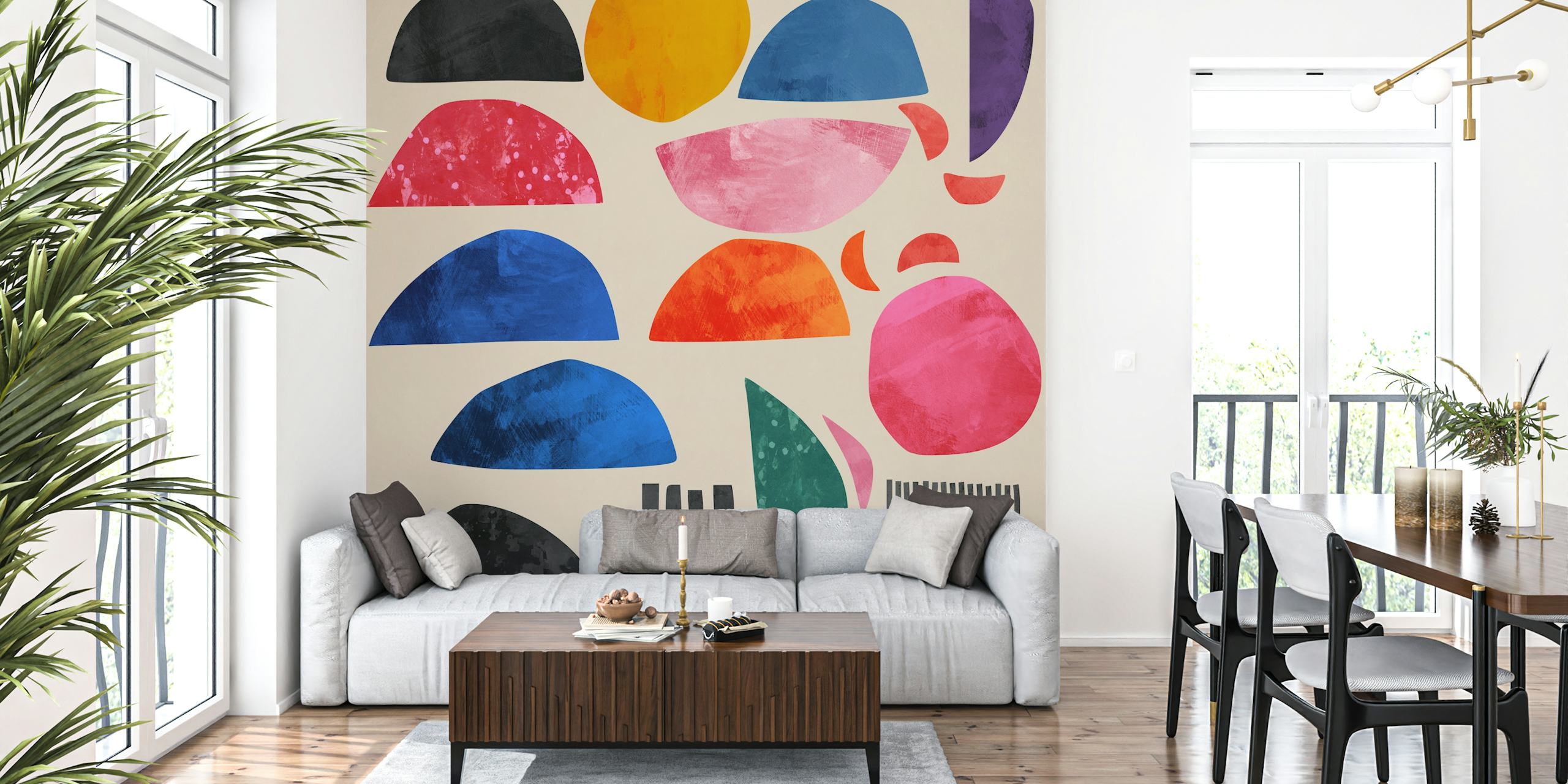 Colorful geometric wallpaper design