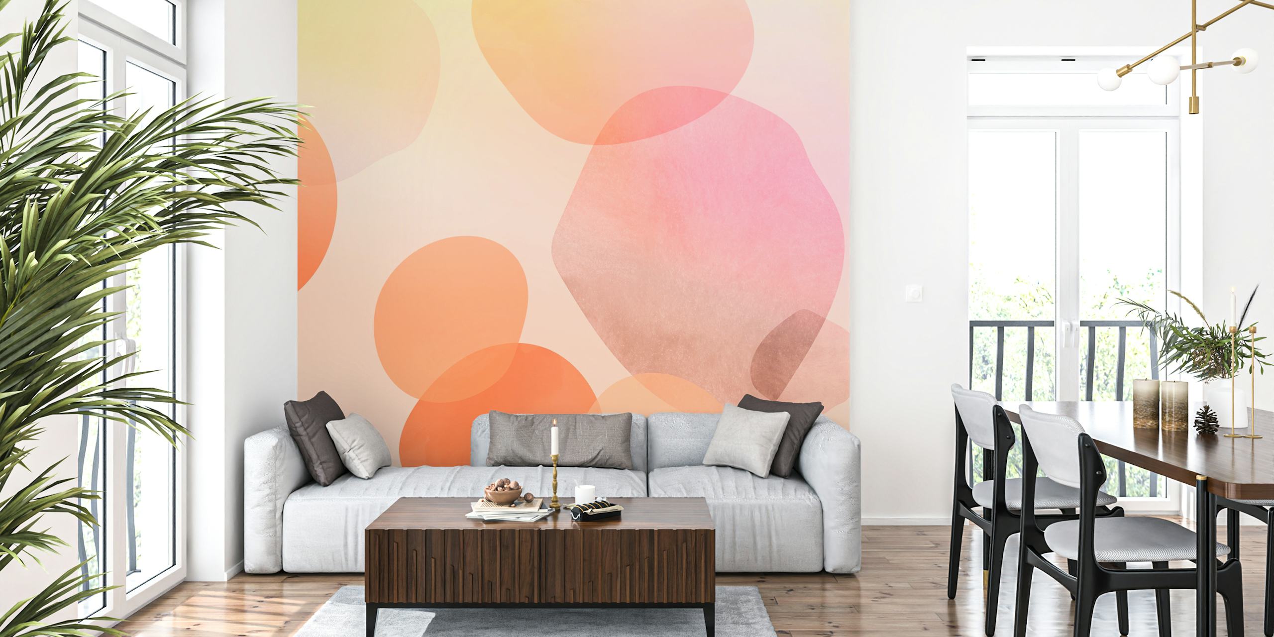 Abstract Pastel Shapes tapetti huoneessa