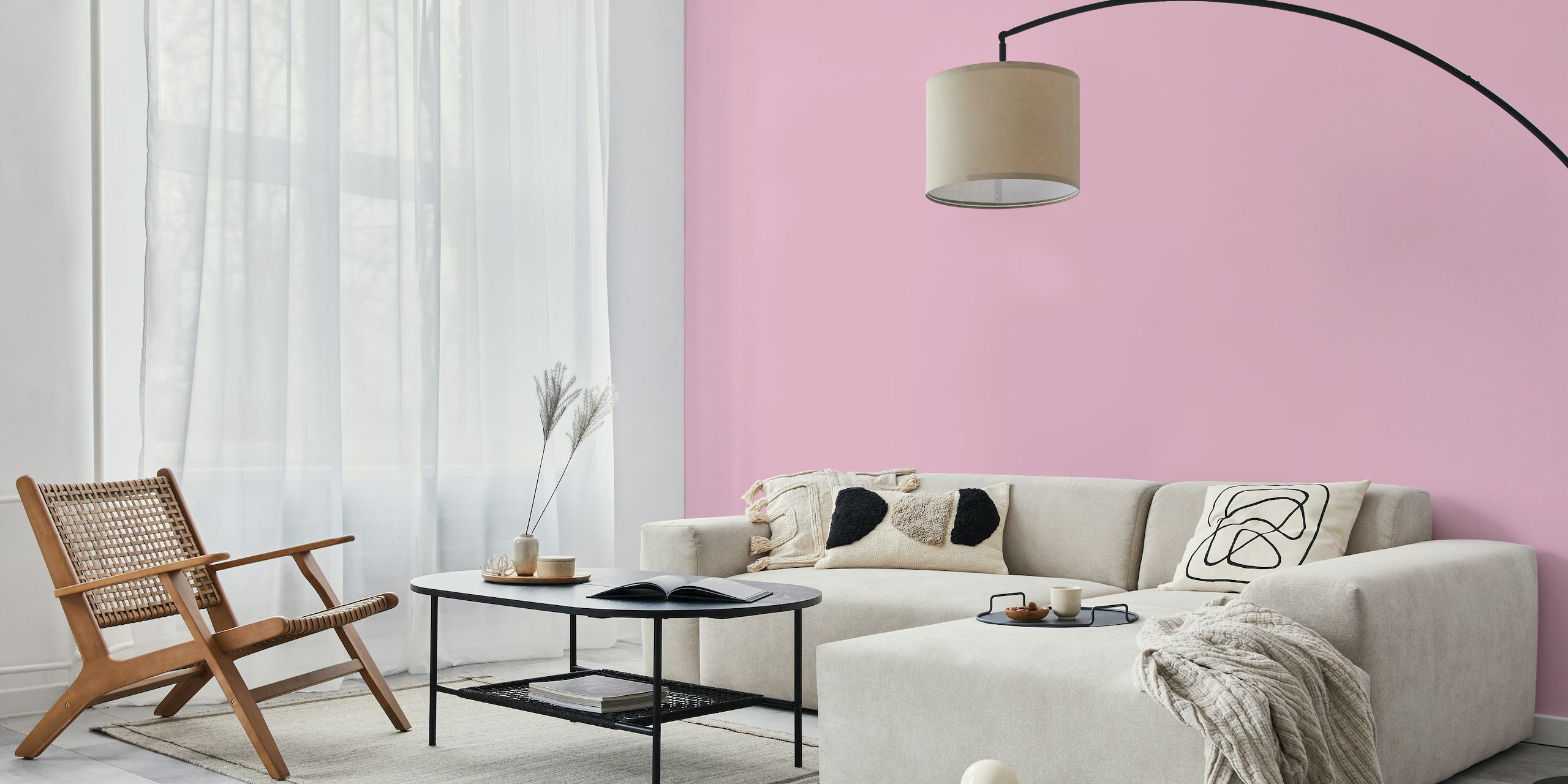 Cherub Pink solid color wallpaper behang
