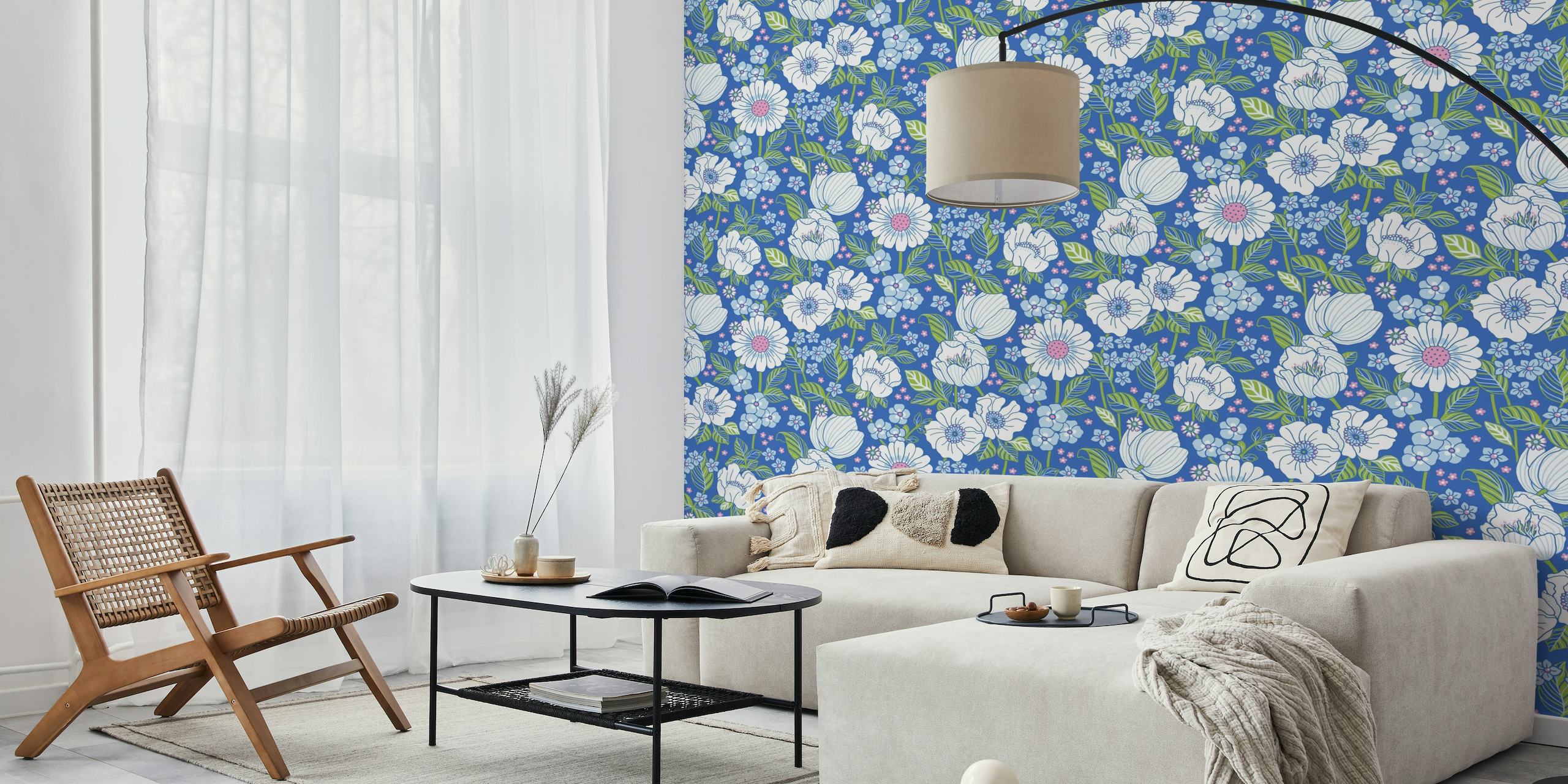 Garden Bloom Blue Spring - Large wallpaper