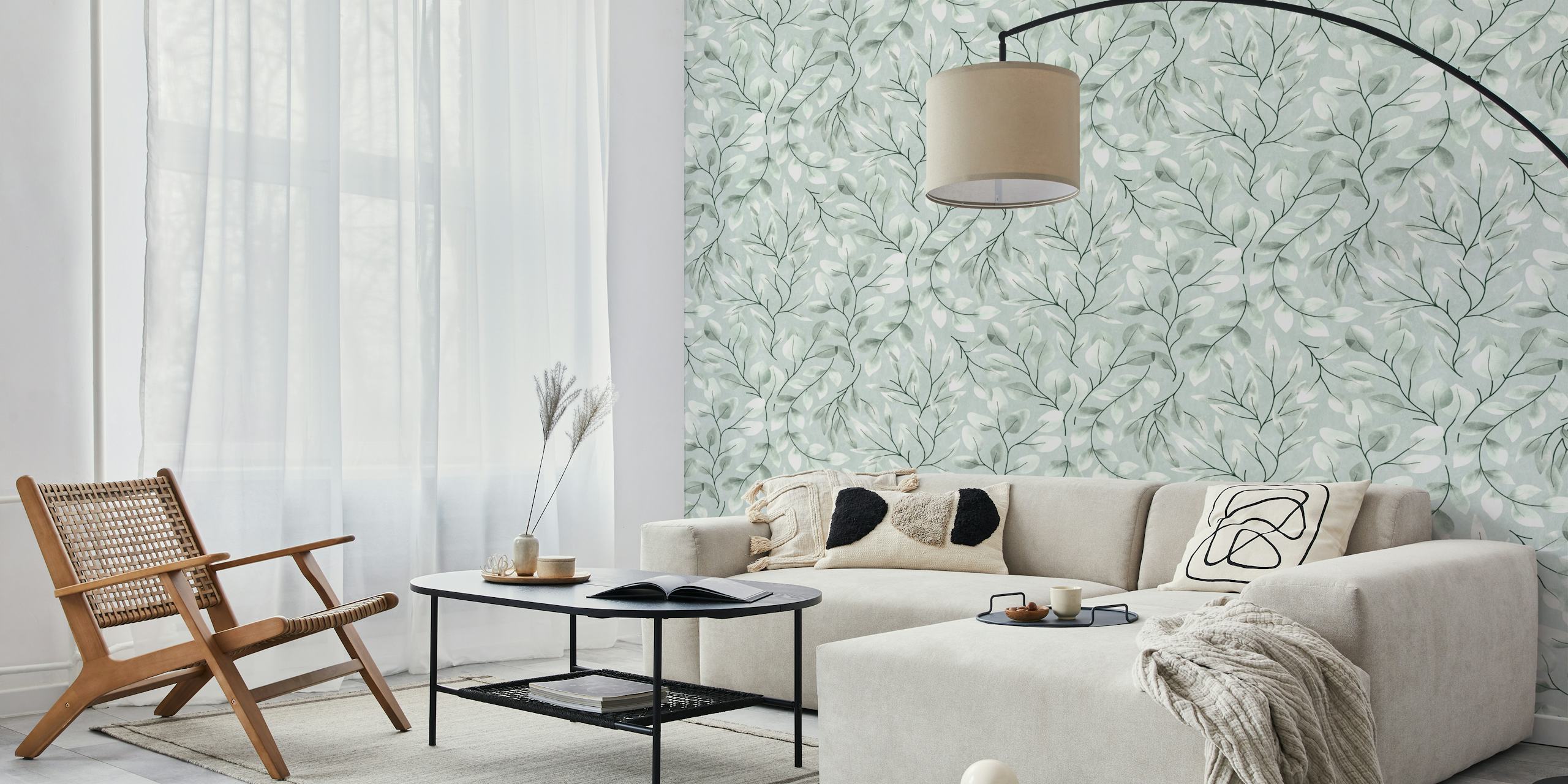 Lovely Leaves - Sage Eucalyptus wallpaper design