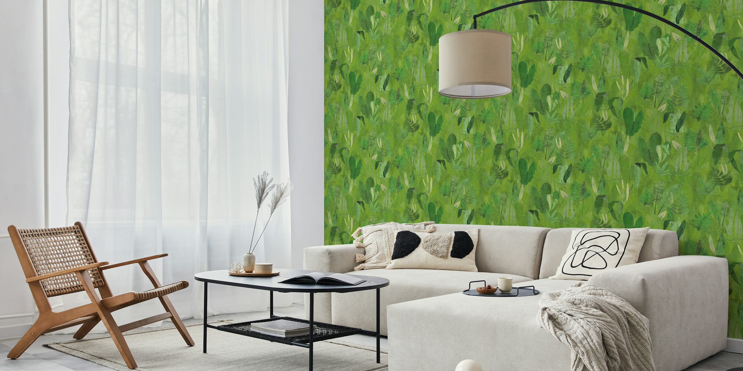 Eden in apple green wallpaper design in a room