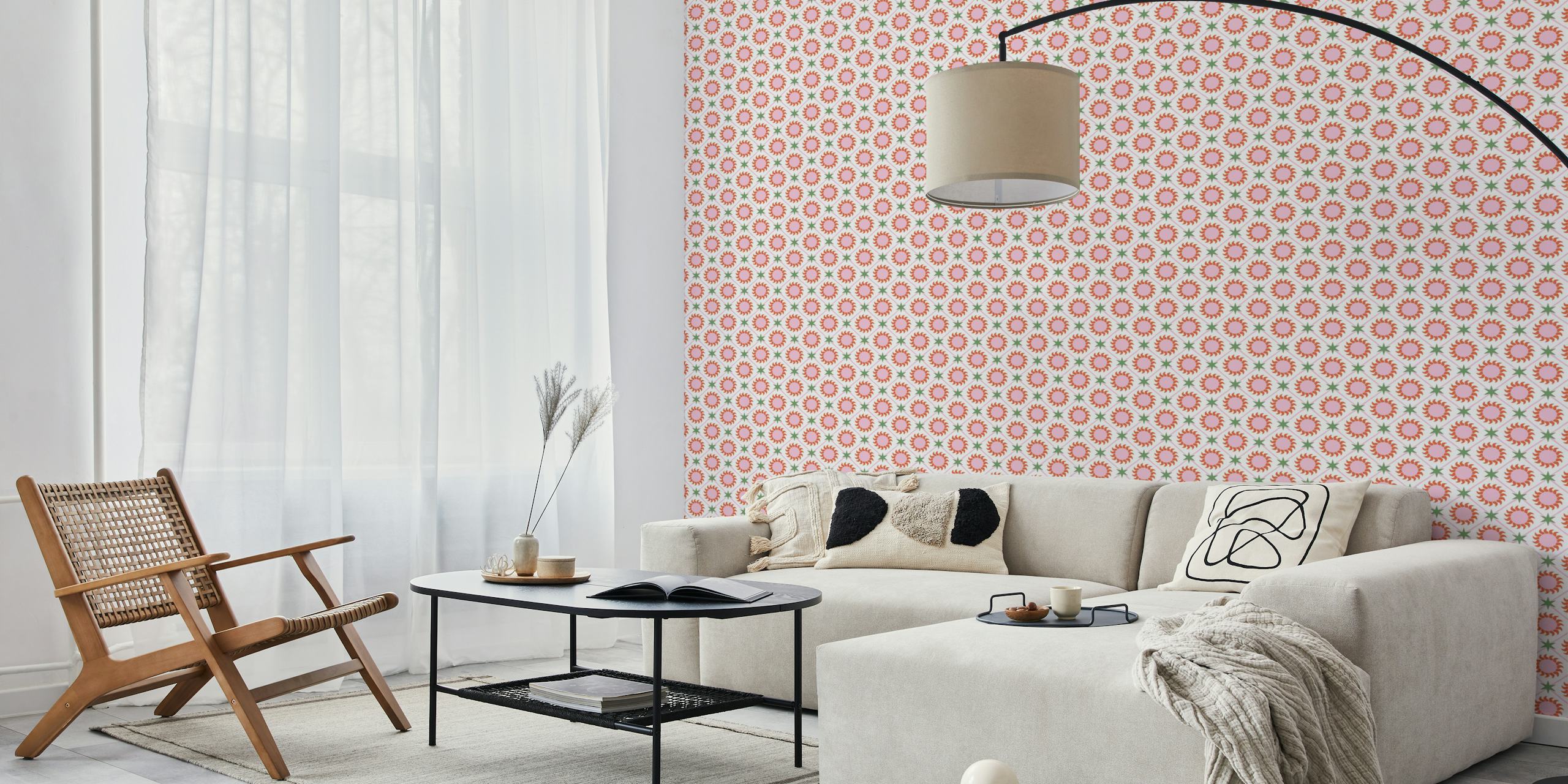 Celestial geometric tapetti huoneessa