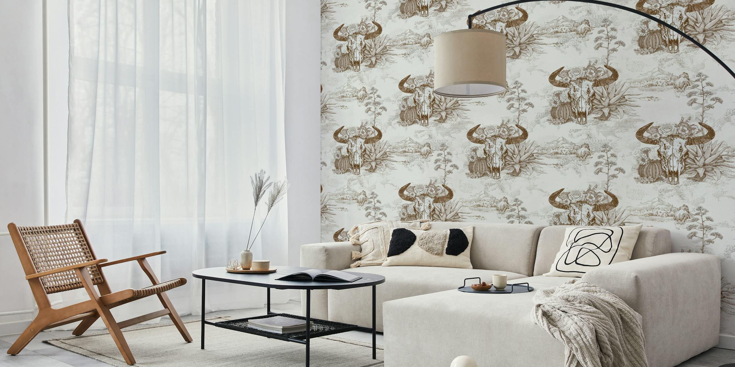 Wild West Adventure Brown wallpaper in a room