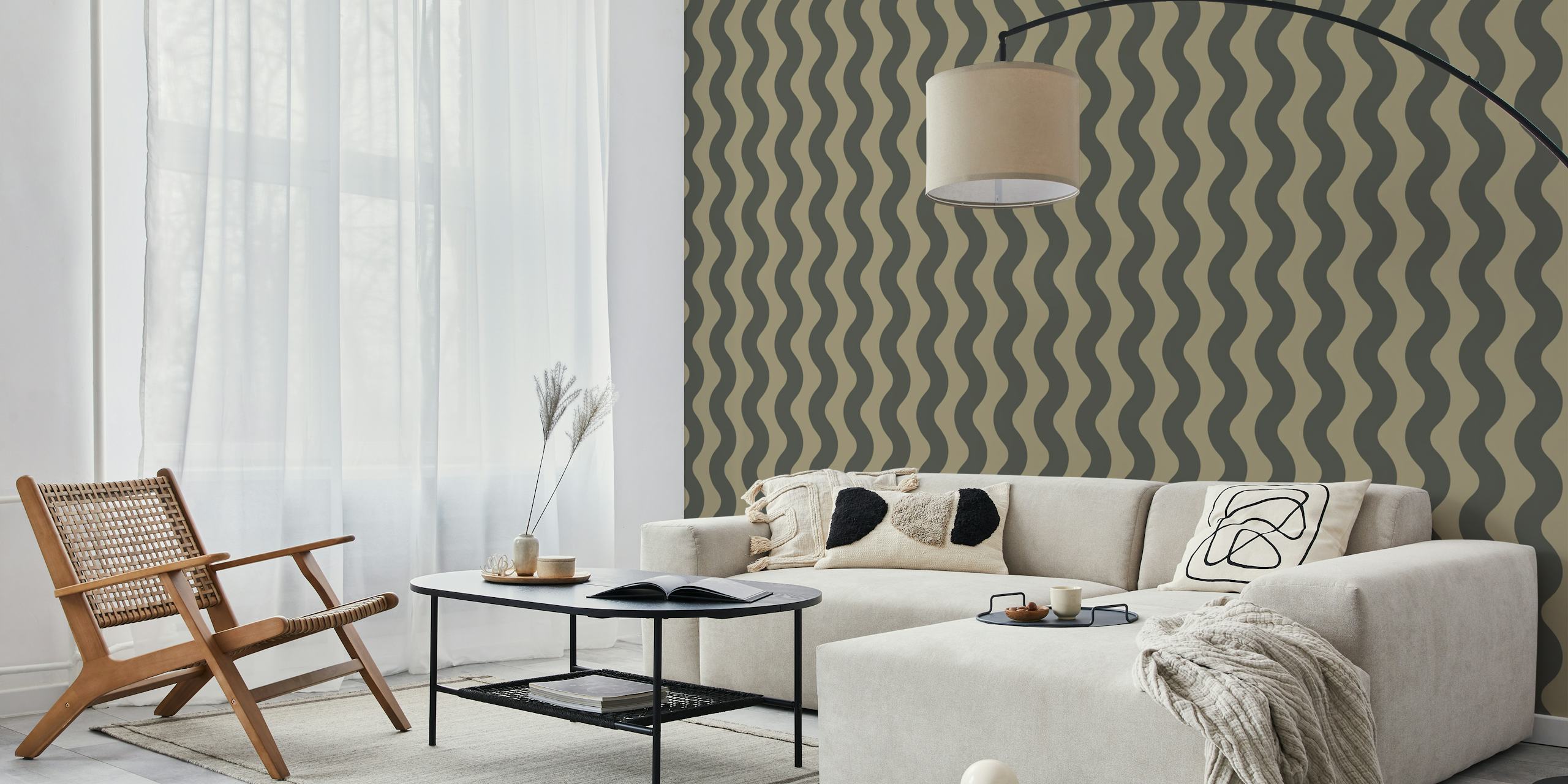 Dark Sand Waves 2 wallpaper pattern in room