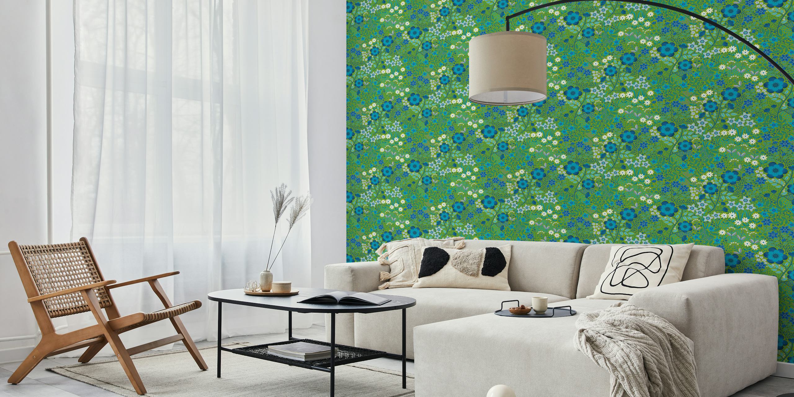 papel de parede Summer Flower Garden em uma sala