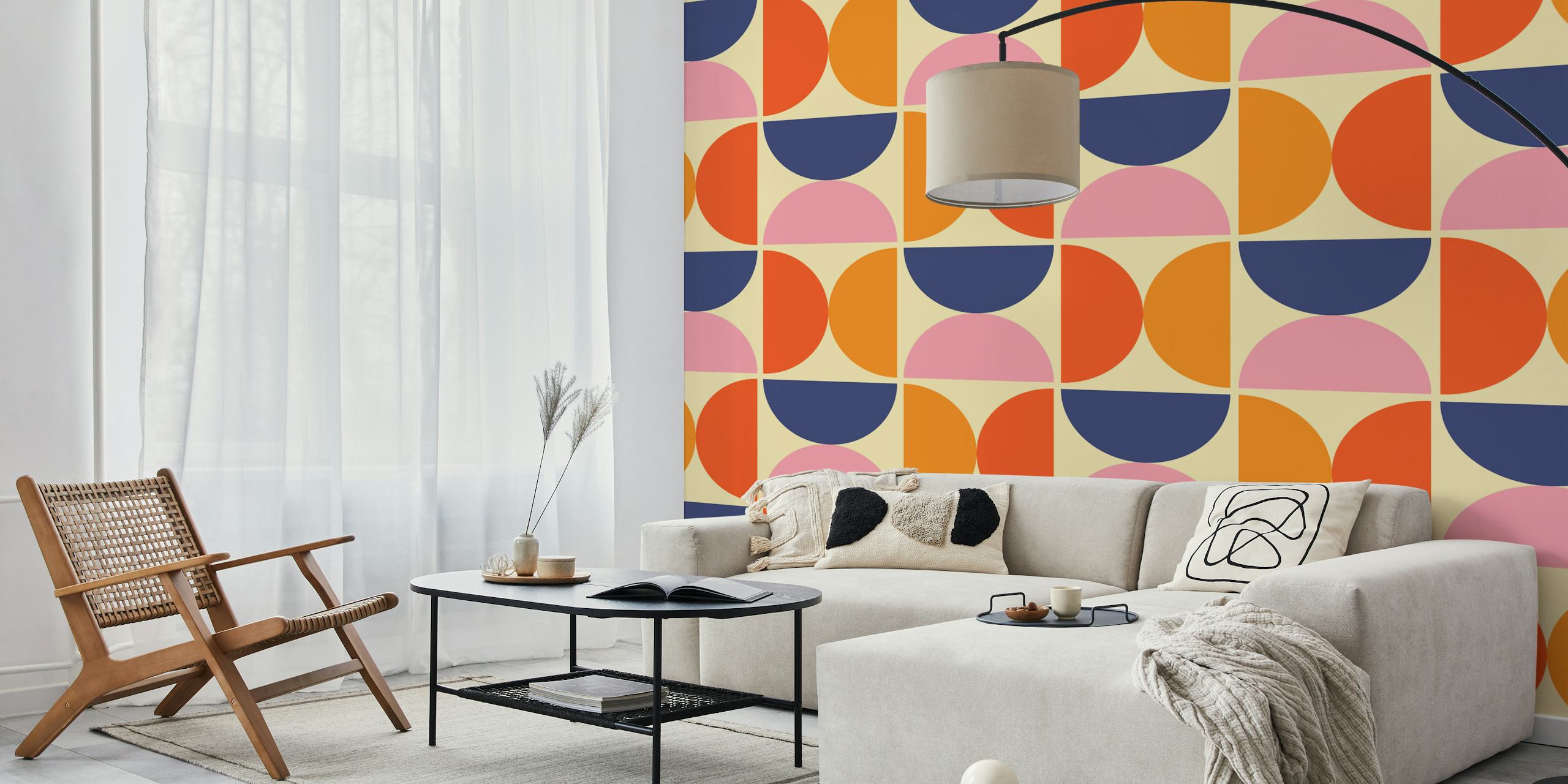 Papel pintado Semicircles en una habitación con estilo