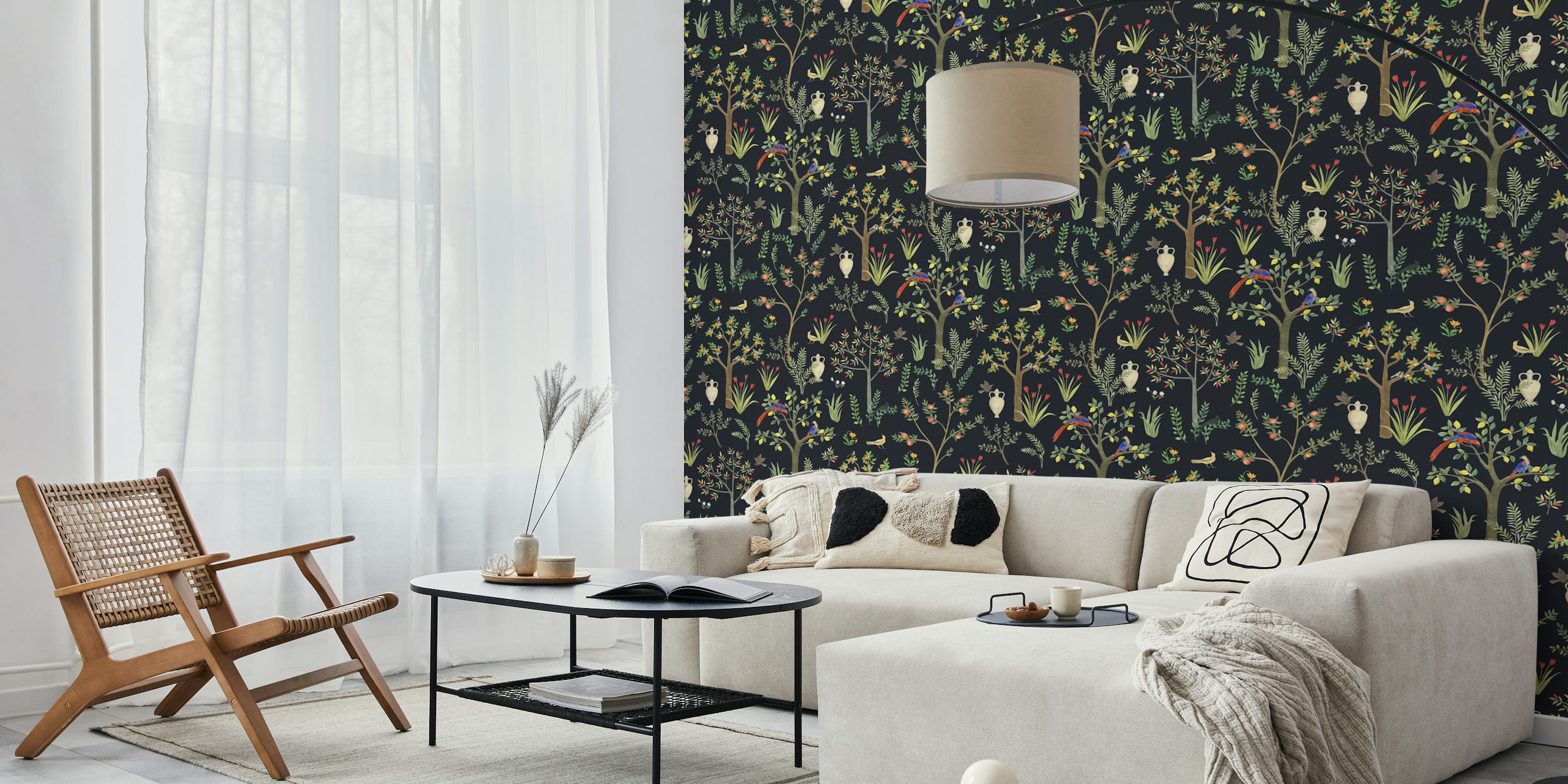 Italian Villa Gardens wallpaper in a room