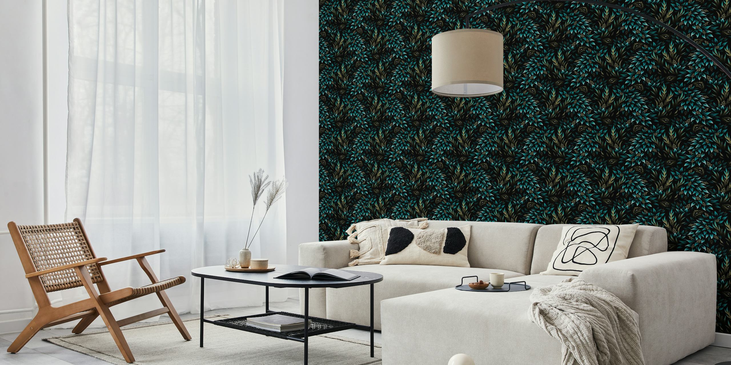 Mysterious Foliage wallpaper in a room