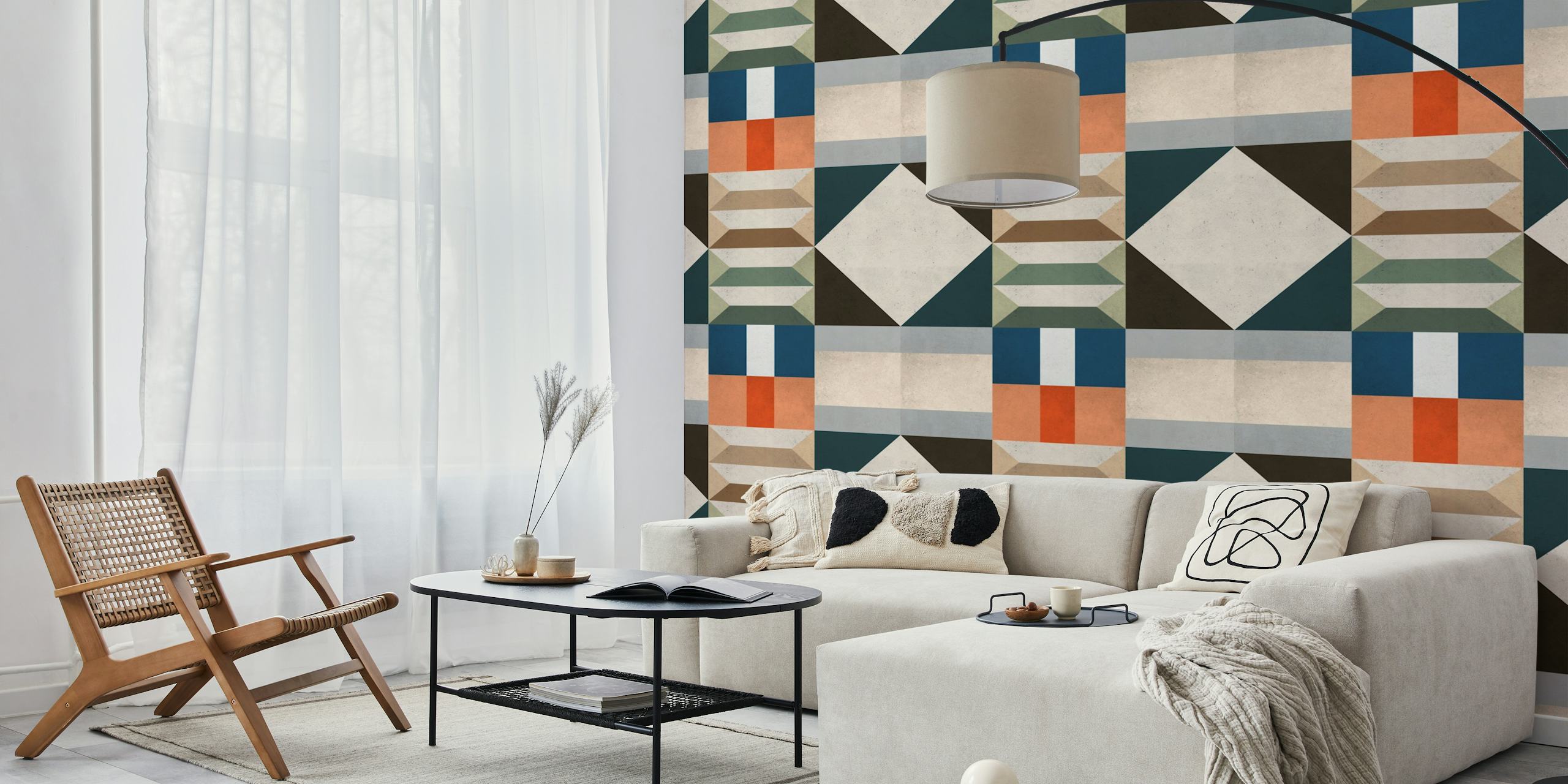Retro Tile Vibe tapetti huoneessa