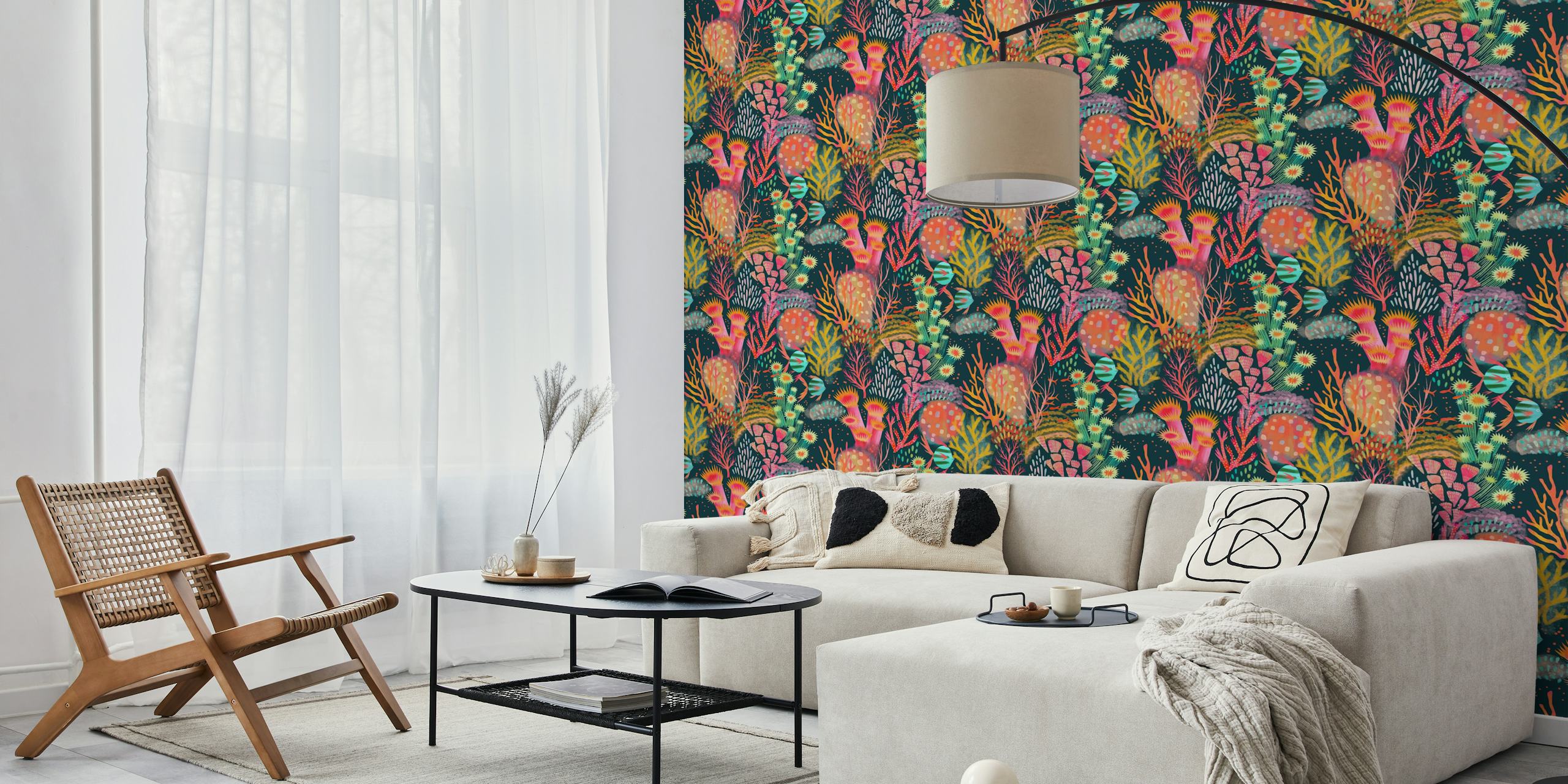 Colorful underwater life wallpaper design