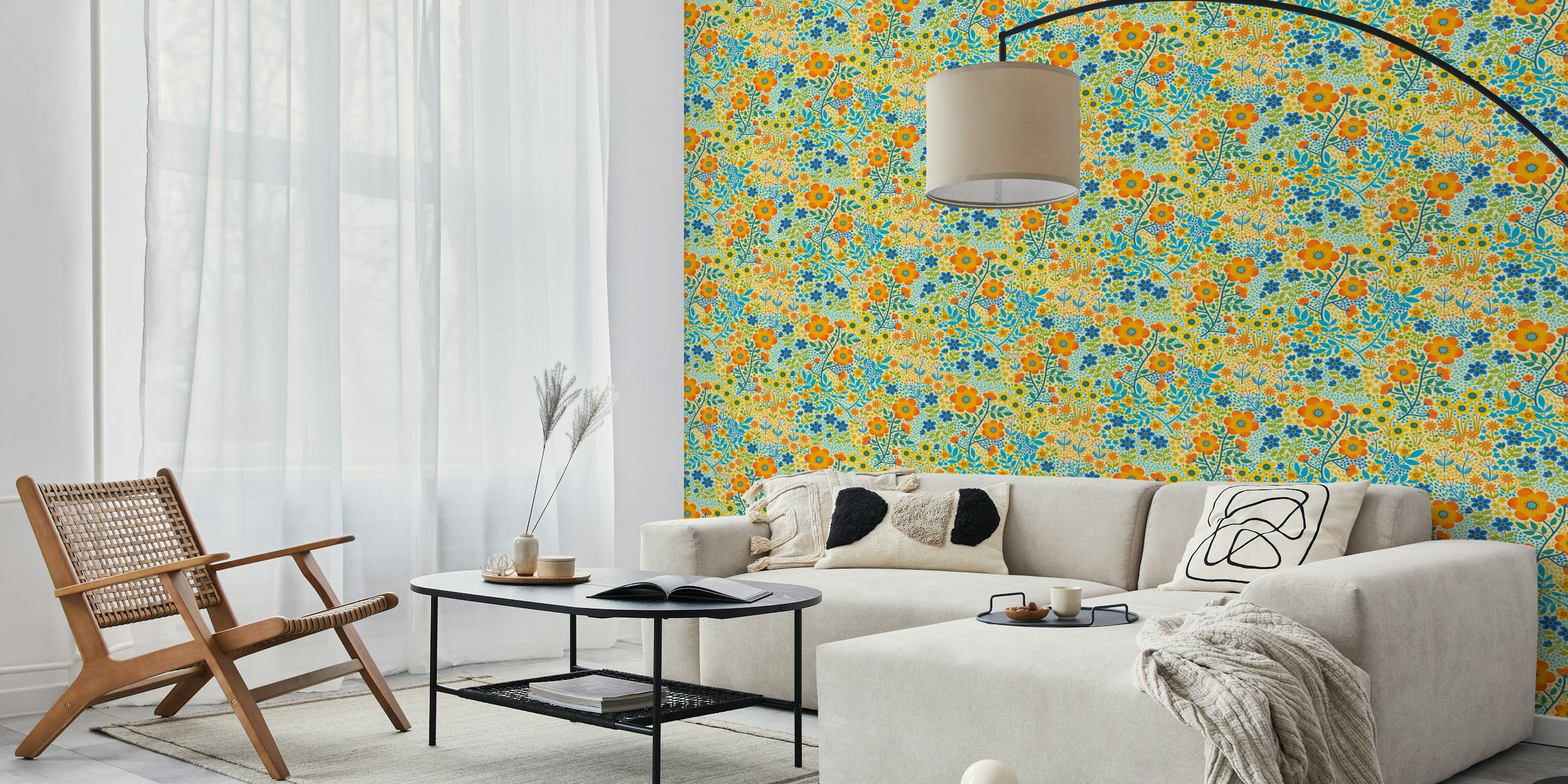 Summer Flower Garden-tapetti huoneessa