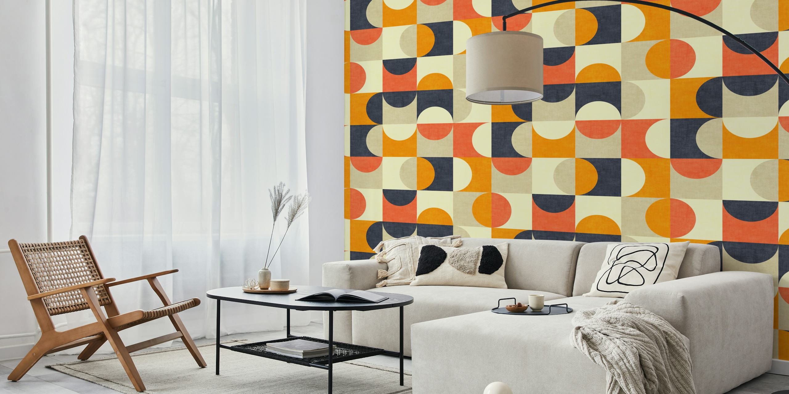 Tapeta Bauhaus Circle Abstract u sobi