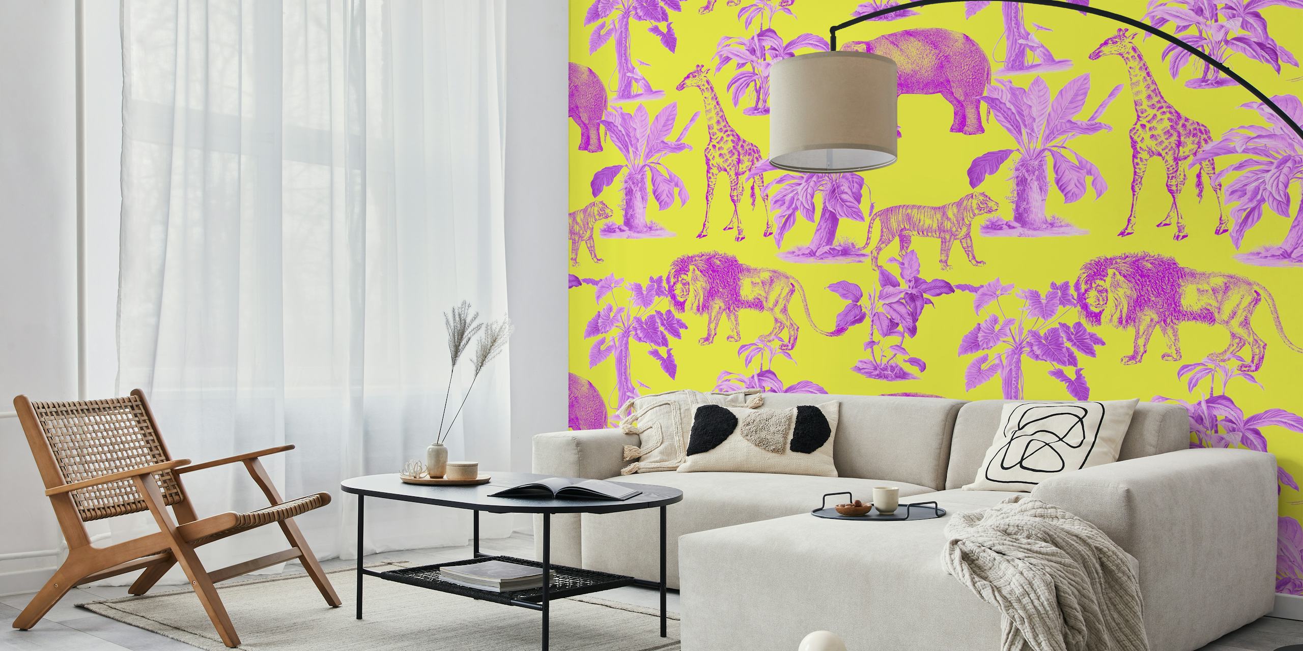 Silva 02 papel pintado de animales vívido en una habitación