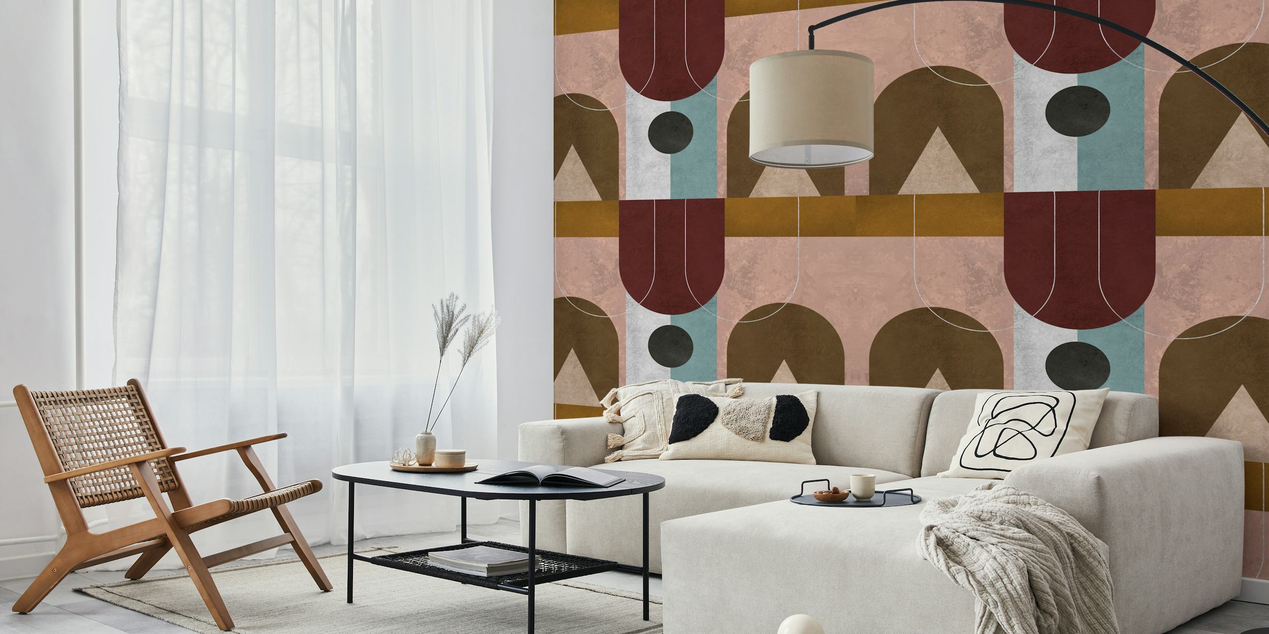 Vintage Shapes Delight wallpaper in a room