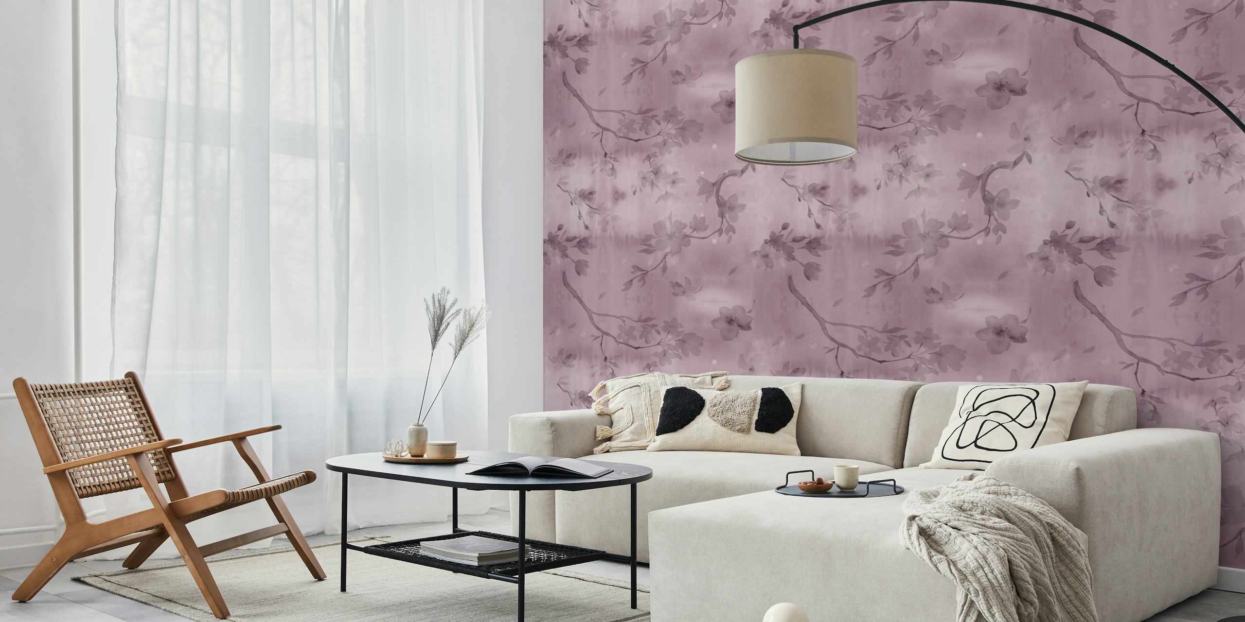 Papier peint Faded Floral Elegance dans une pièce