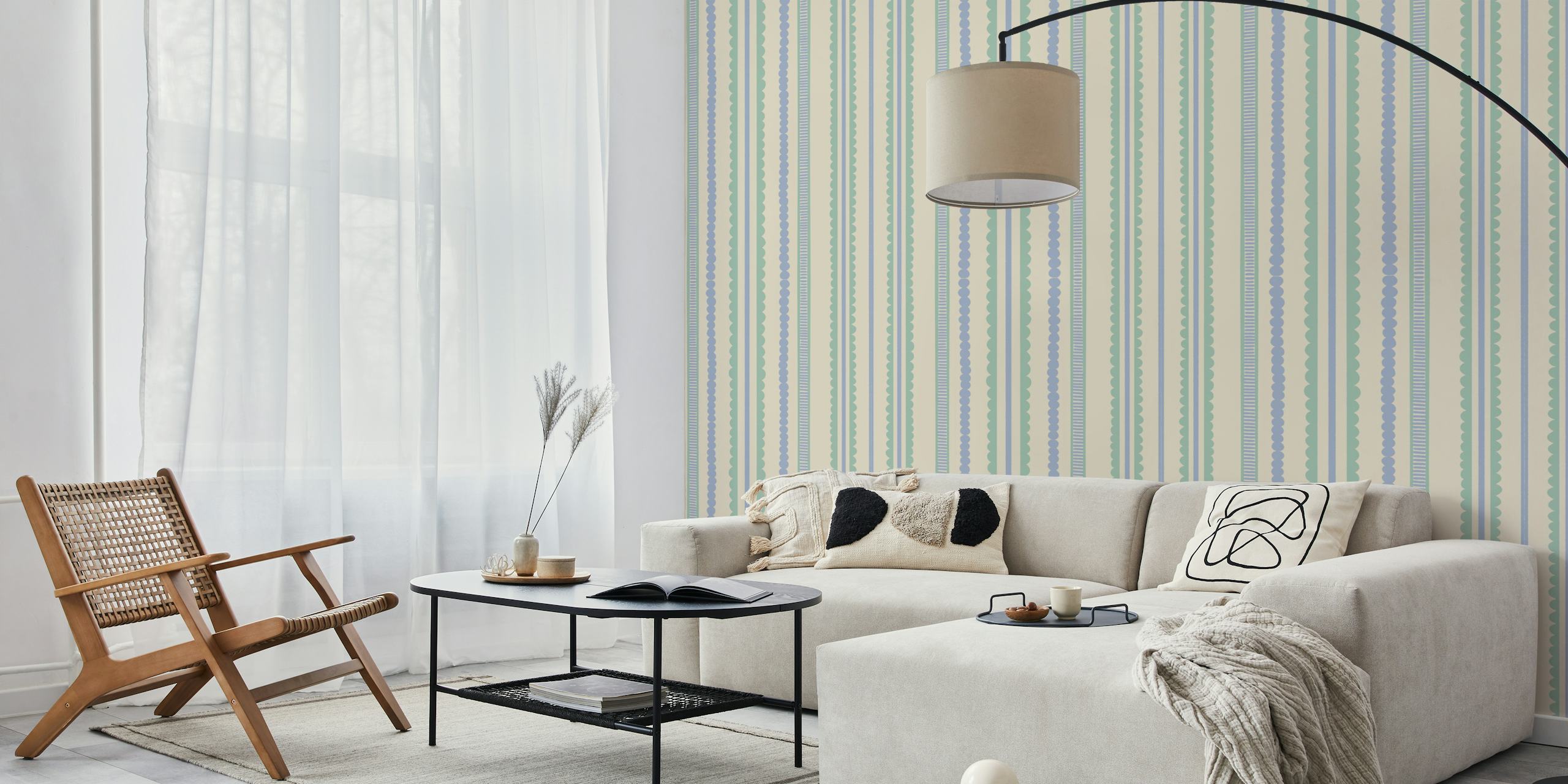 Tapeta Pastel Stripes Harmony w pokoju